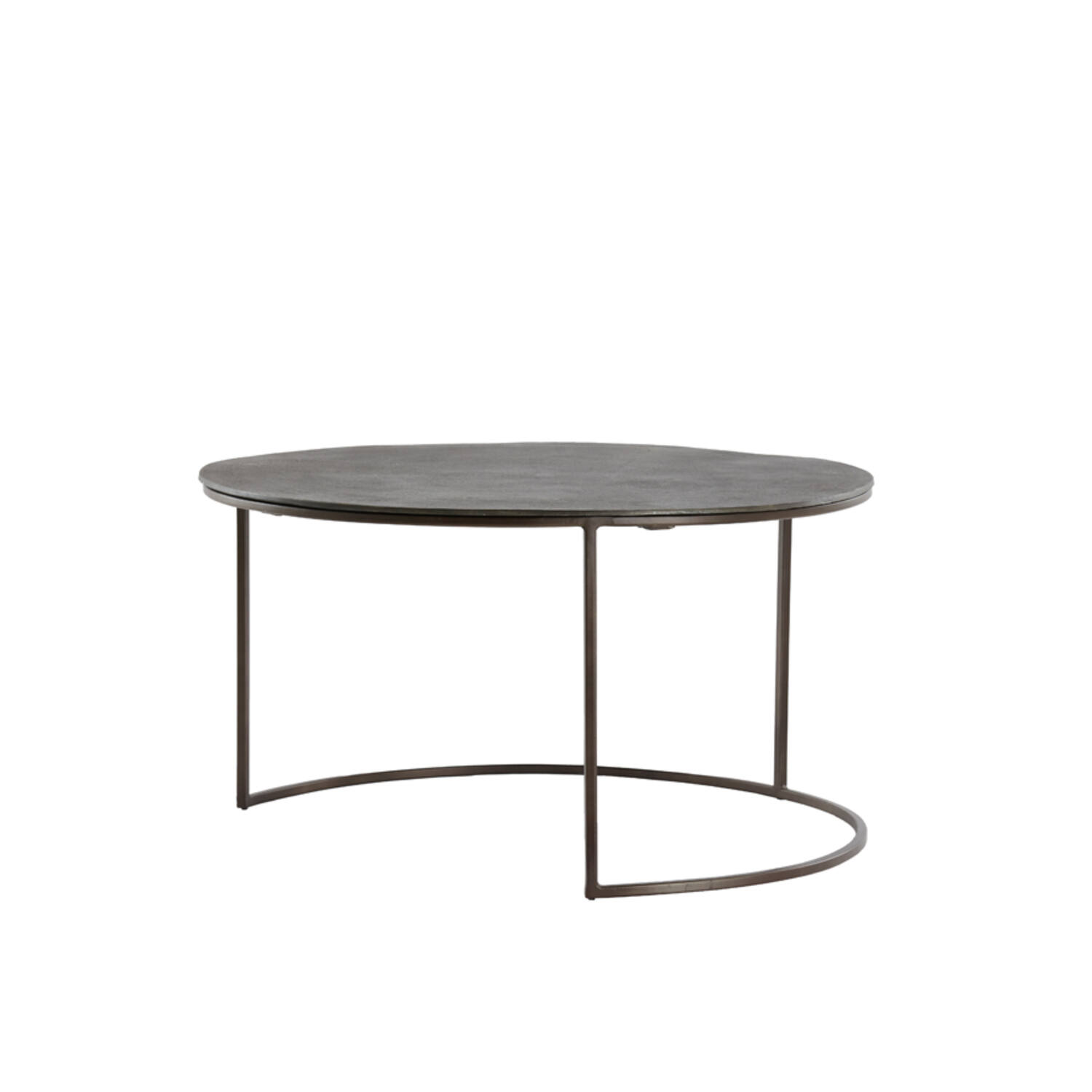 Salontafel S/2 Ø61x37+Ø76x41 cm TALCA donker bruin