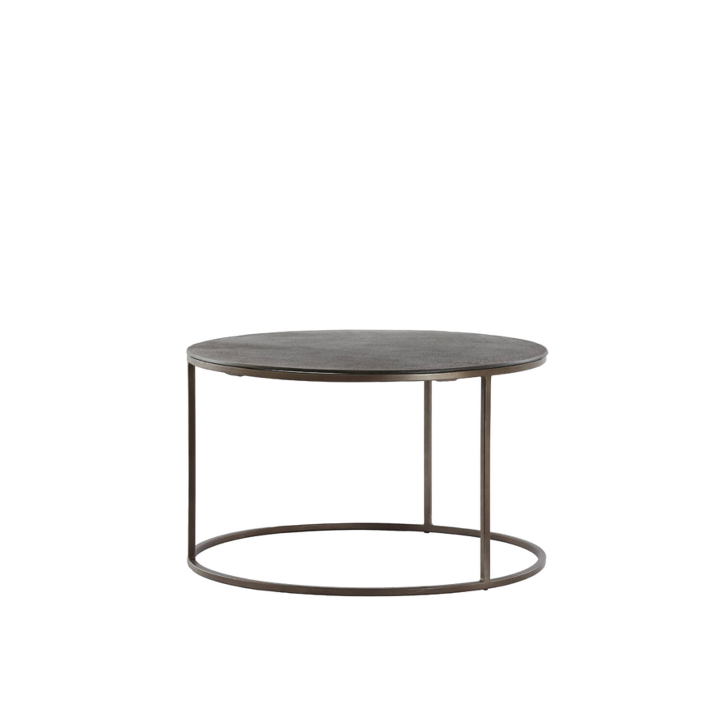 Salontafel S/2 Ø61x37+Ø76x41 cm TALCA donker bruin