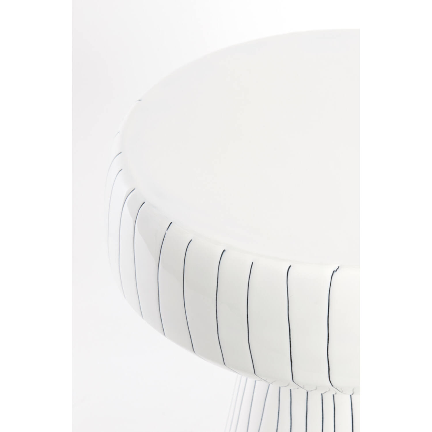 Bijzettafel Ø38x42 cm DAKWA glanzend wit+zwart