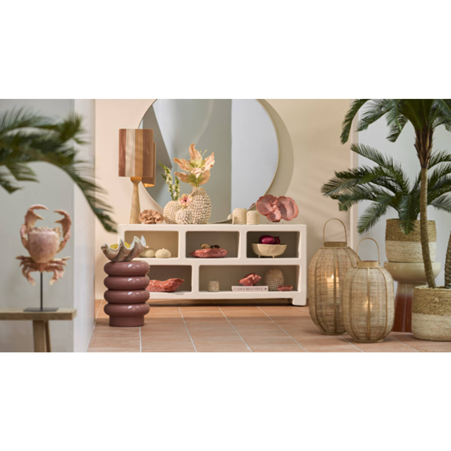 Side table Ø30x40 cm MIROGI coral