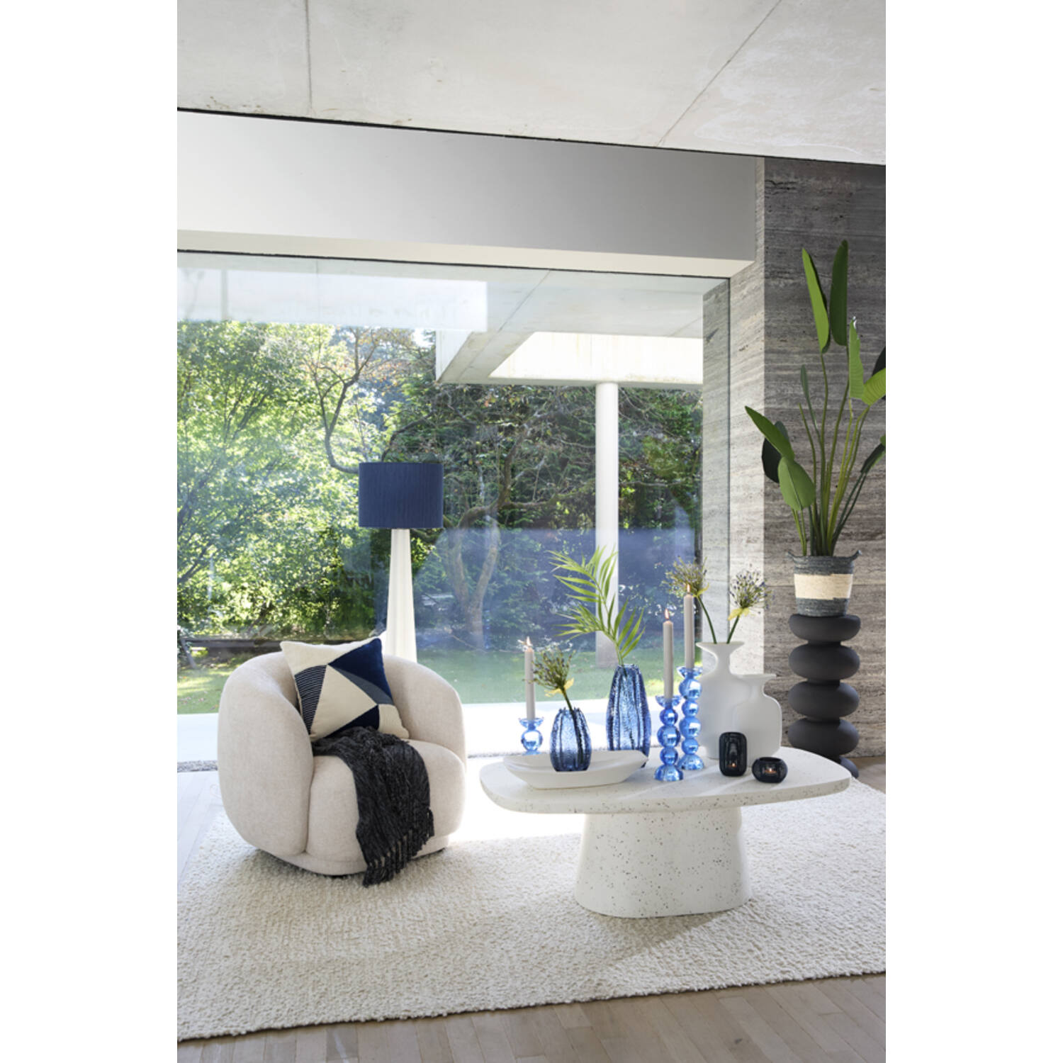 Zuil Ø35x80 cm KOBODO mat zwart