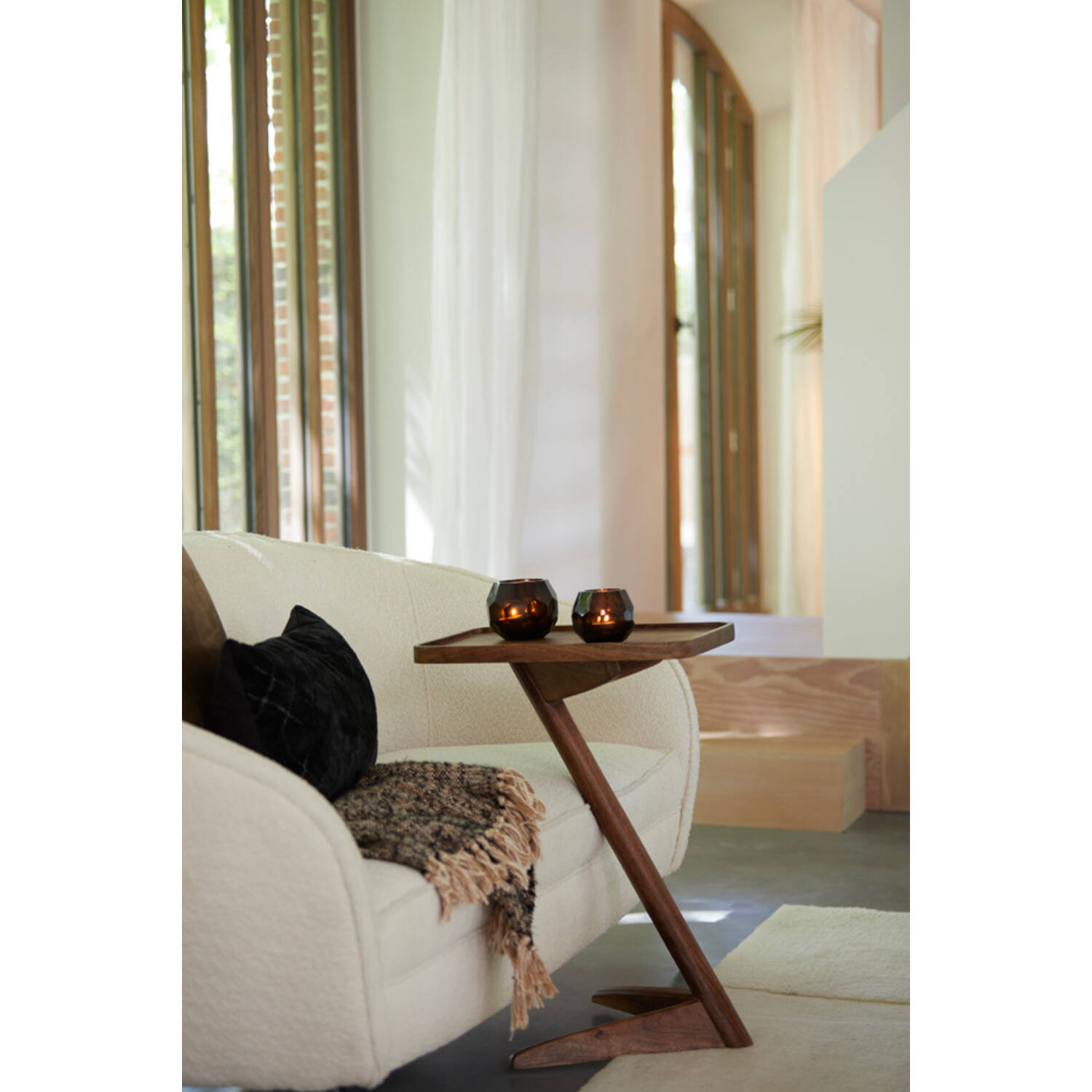 Side table 45x42x63 cm QIANO acacia wood brown