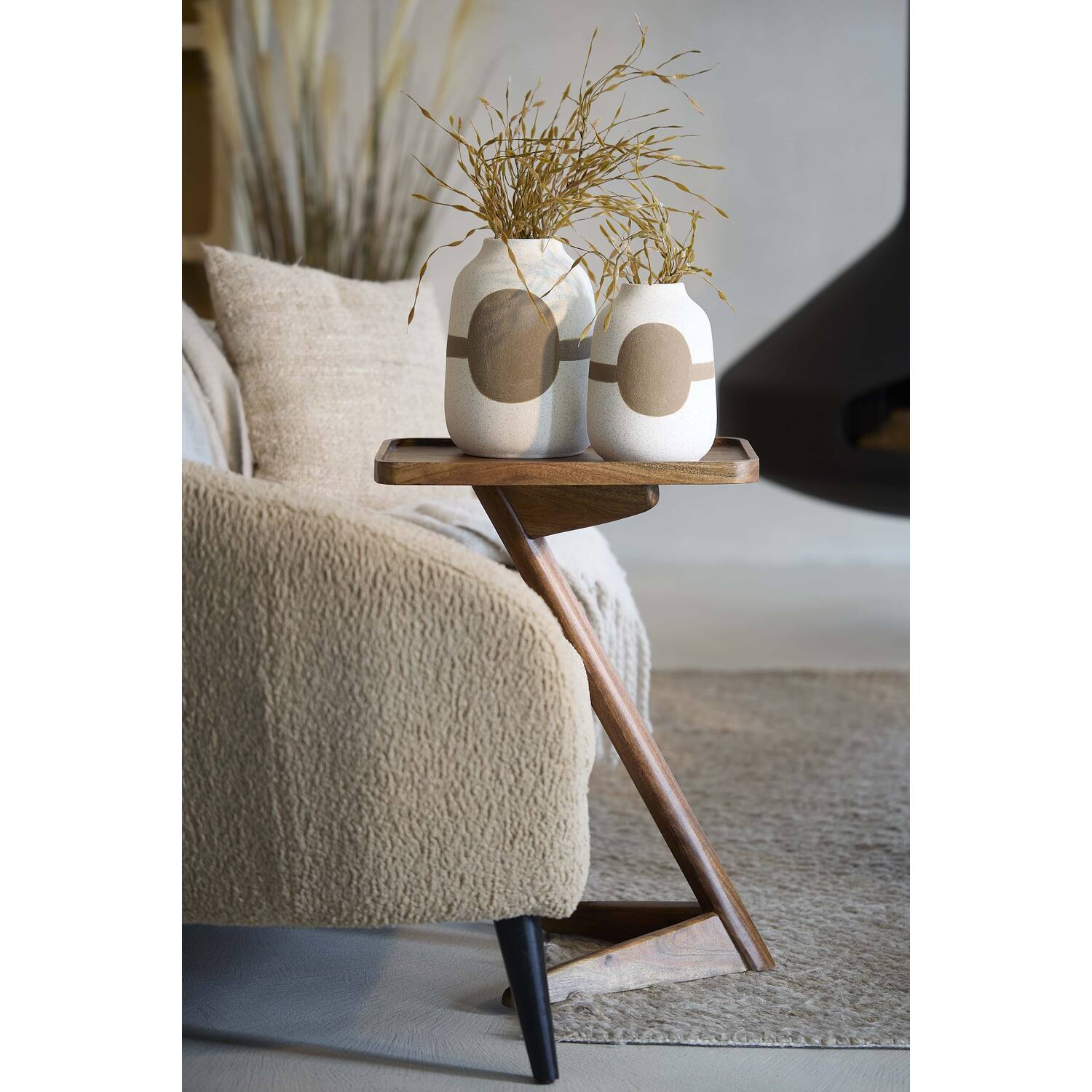 Side table 45x42x63 cm QIANO acacia wood brown
