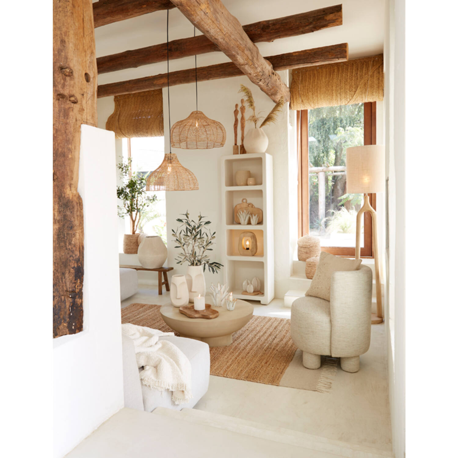 Cabinet 60x35x190 cm NALUNO cream