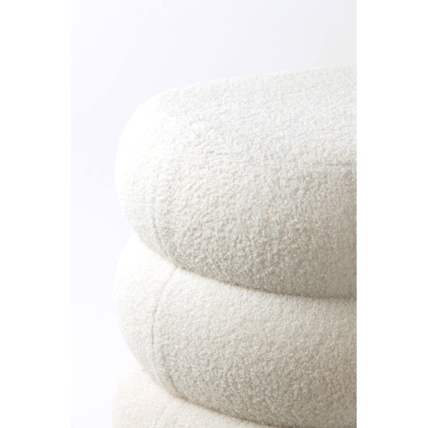 Poef 80x40x45 cm LYALL teddy crème+goud