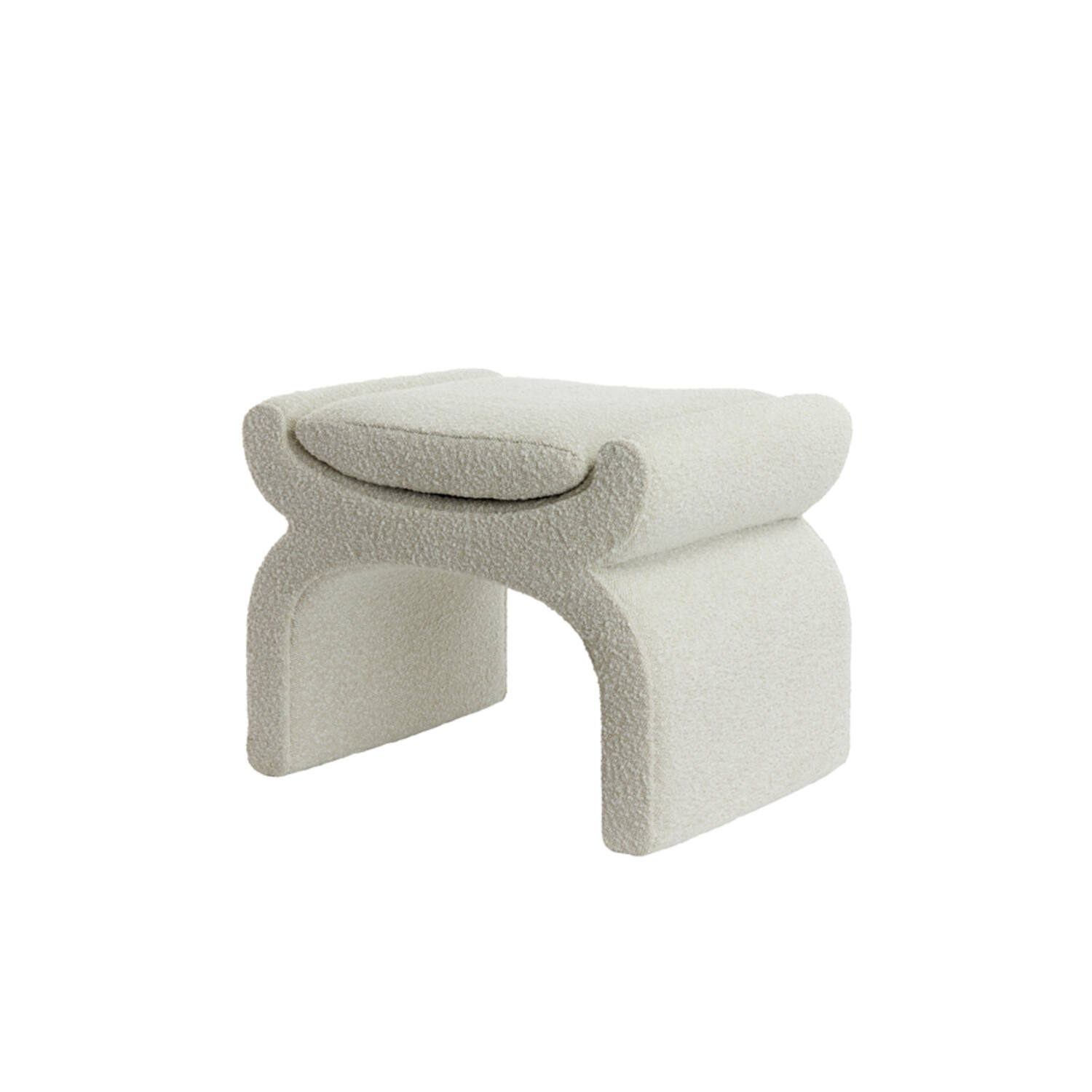Poef 60x46x46 cm NAFYA bouclé crème