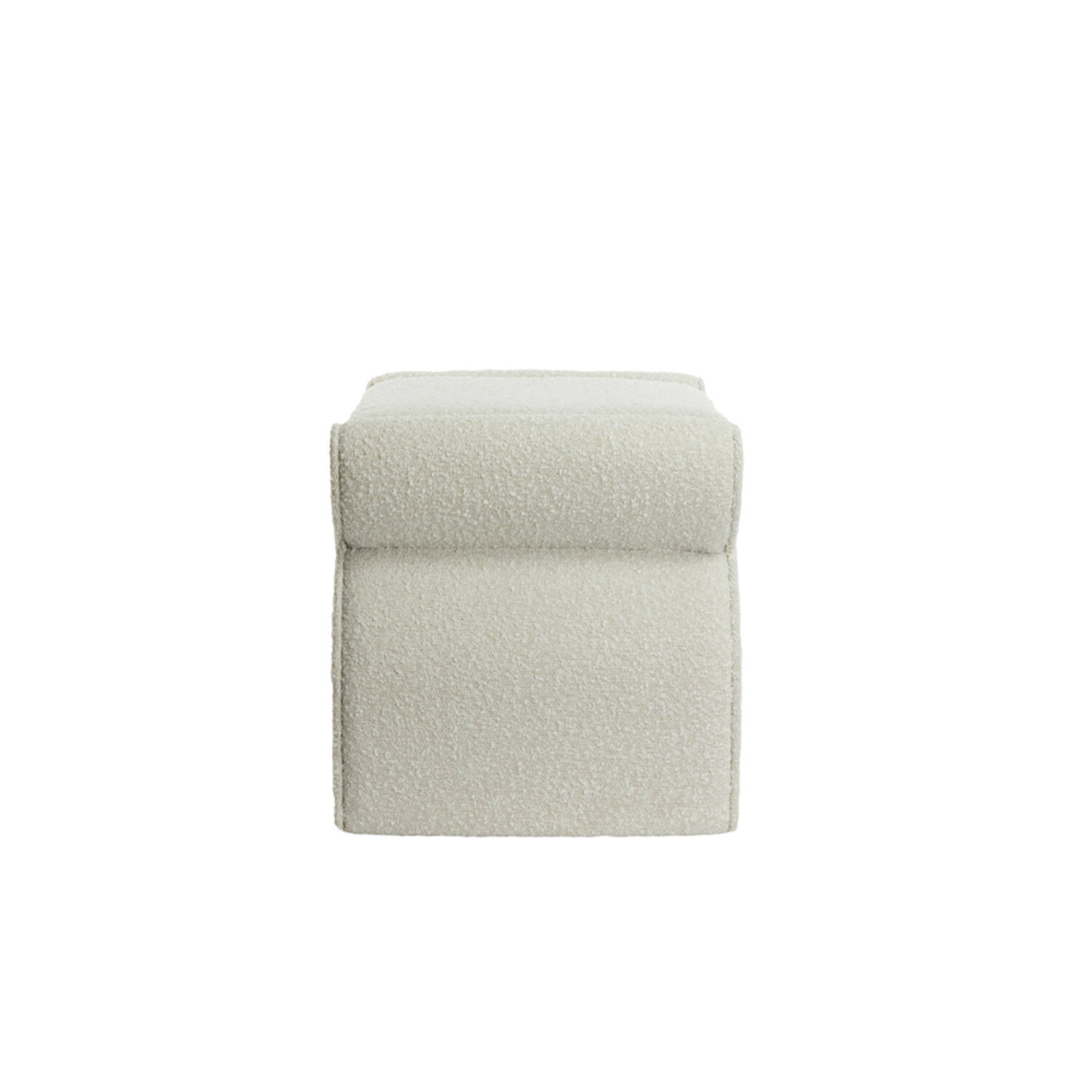 Poef 60x46x46 cm NAFYA bouclé crème