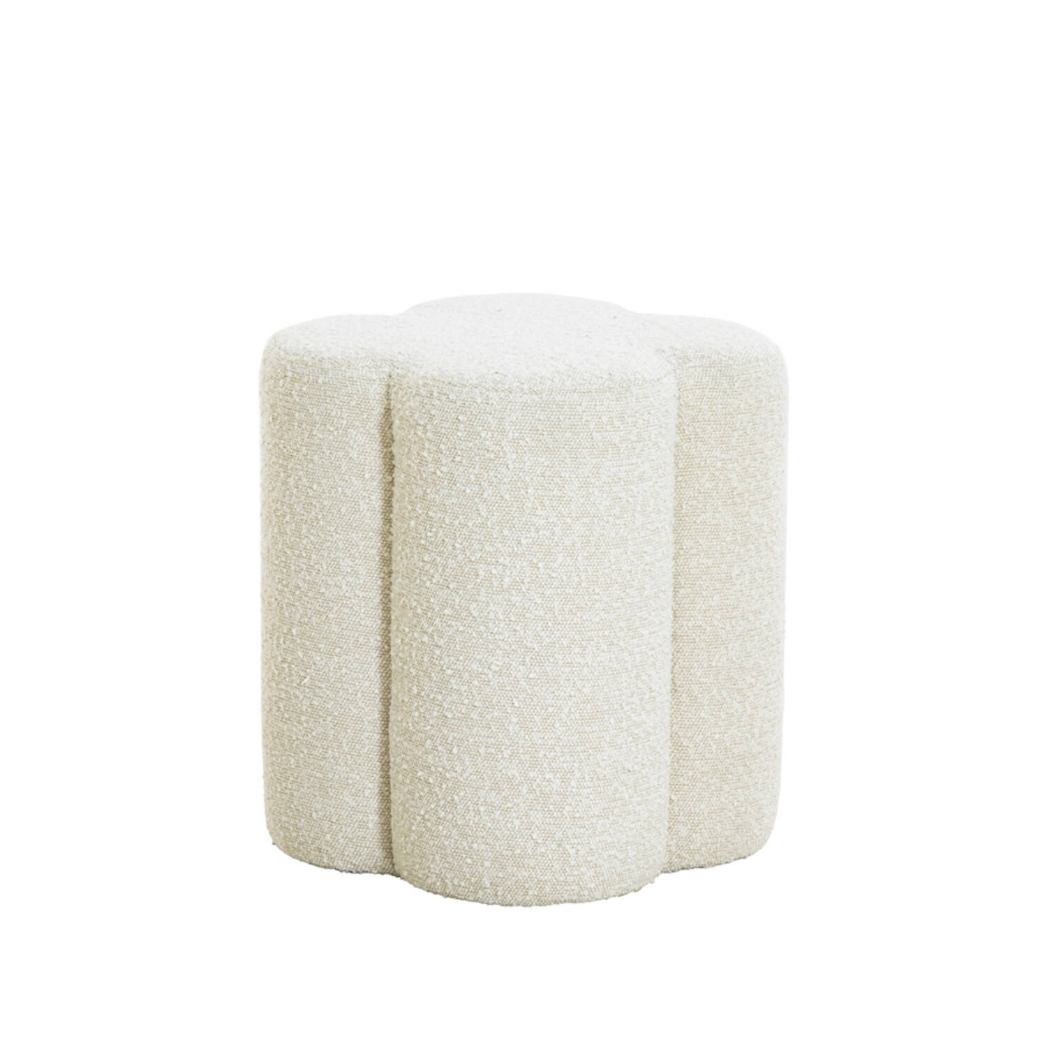 Poef 38x38x45 cm NALANI bouclé crème