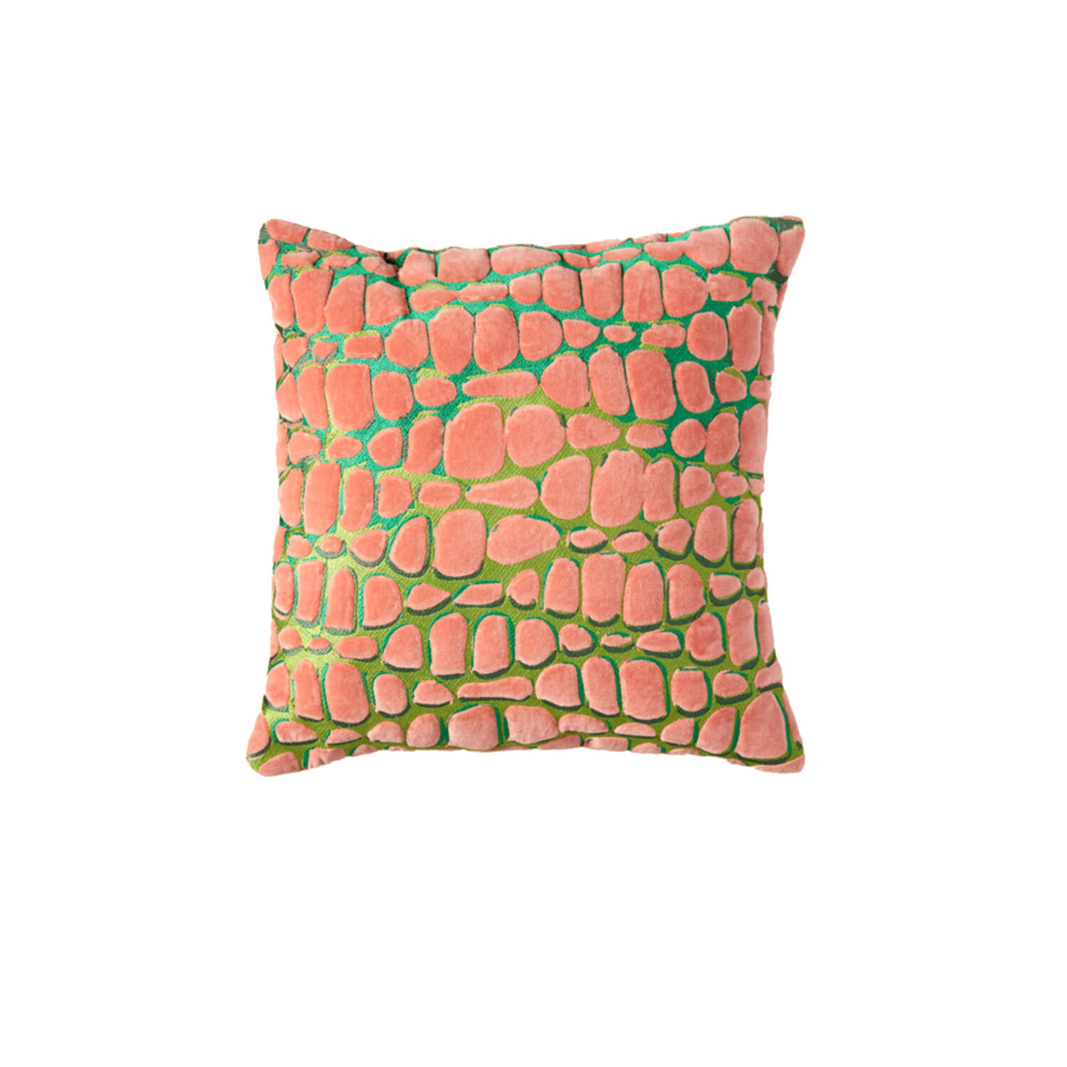 Kussen 45x45 cm TOMBA groen+koraal