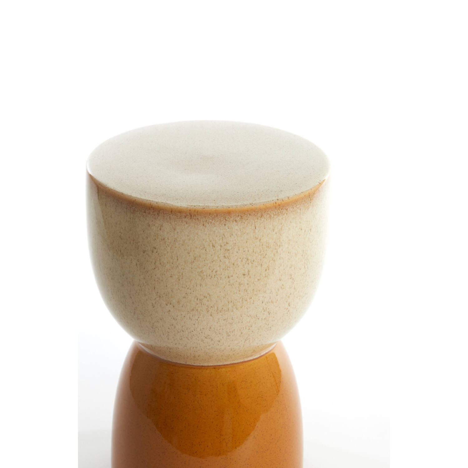 Side table Ø28,5x42 cm FINCA ceramics shiny cream+ocher