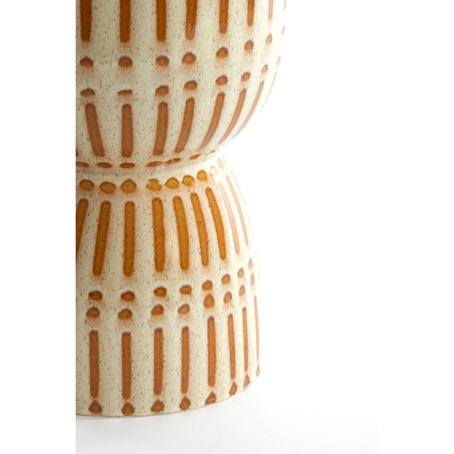 Kruk Ø28,5x42 cm FINCA keramiek glans crème+bruin