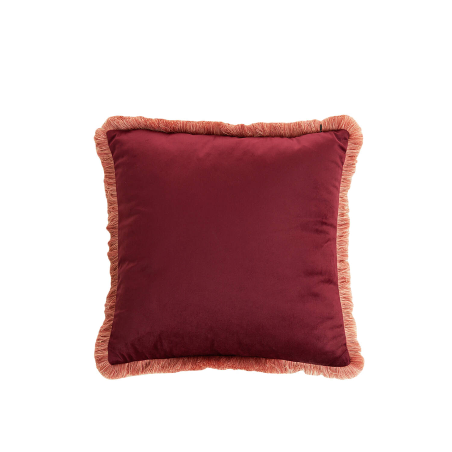 Kussen 45x45 cm LIENA velvet bordeaux-licht roze