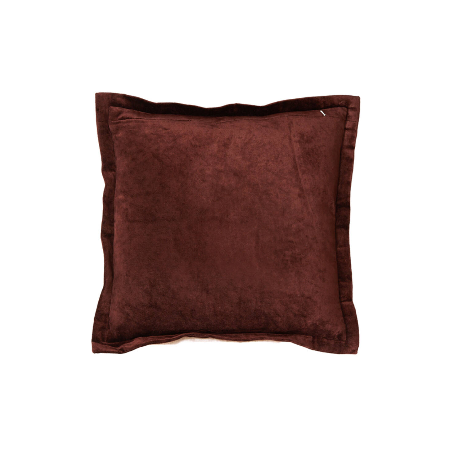 Kussen 45x45 cm BAXLEY velvet donker bruin+linnen naturel