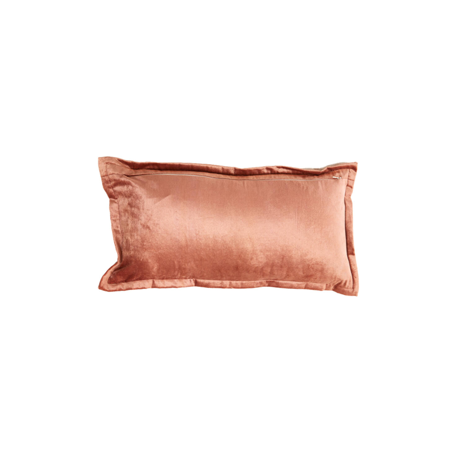 Kussen 60x30 cm BAXLEY velvet oud roze+linnen naturel