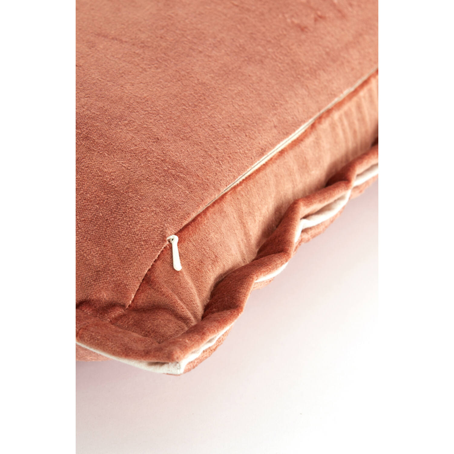 Kussen 60x30 cm BAXLEY velvet oud roze+linnen naturel