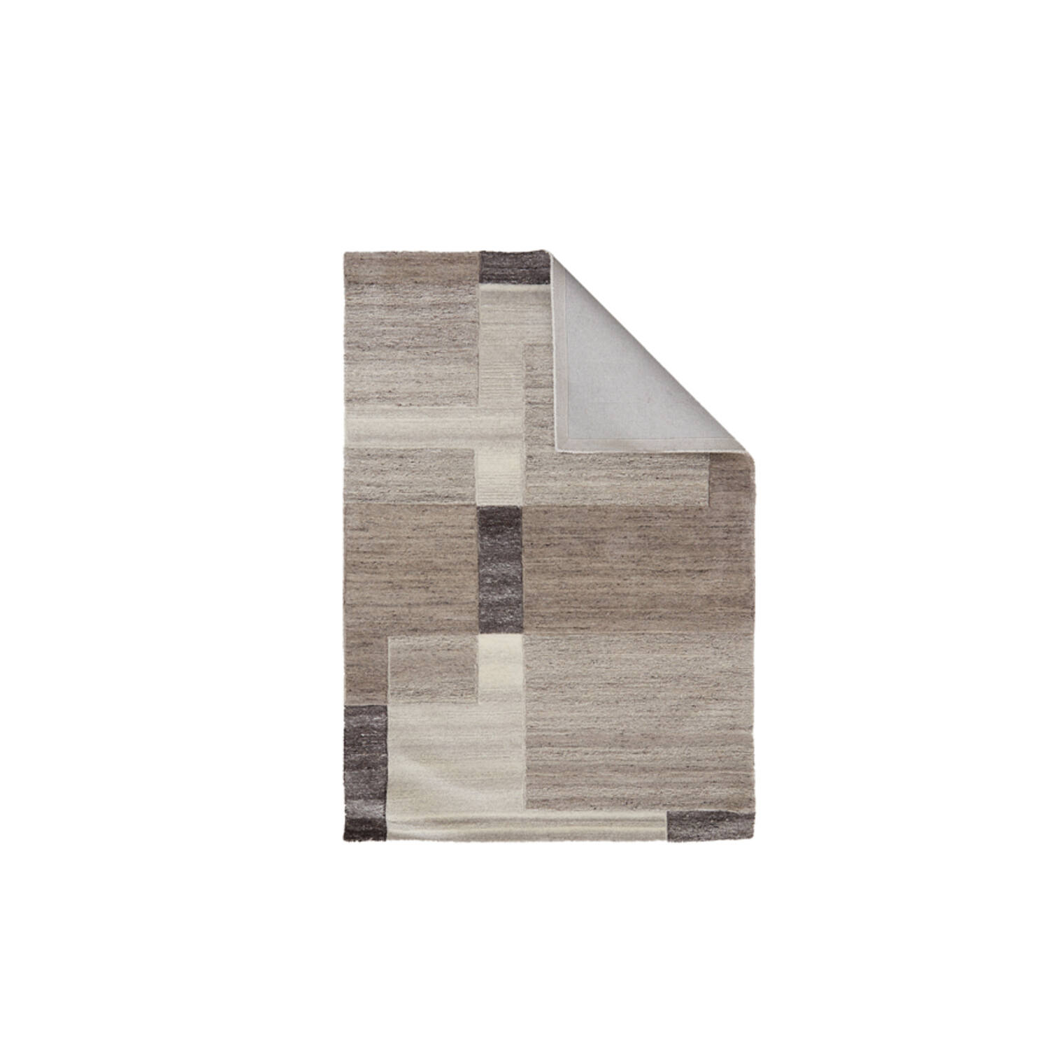 Vloerkleed 160x230 cm ALMAO wol beige+donker bruin