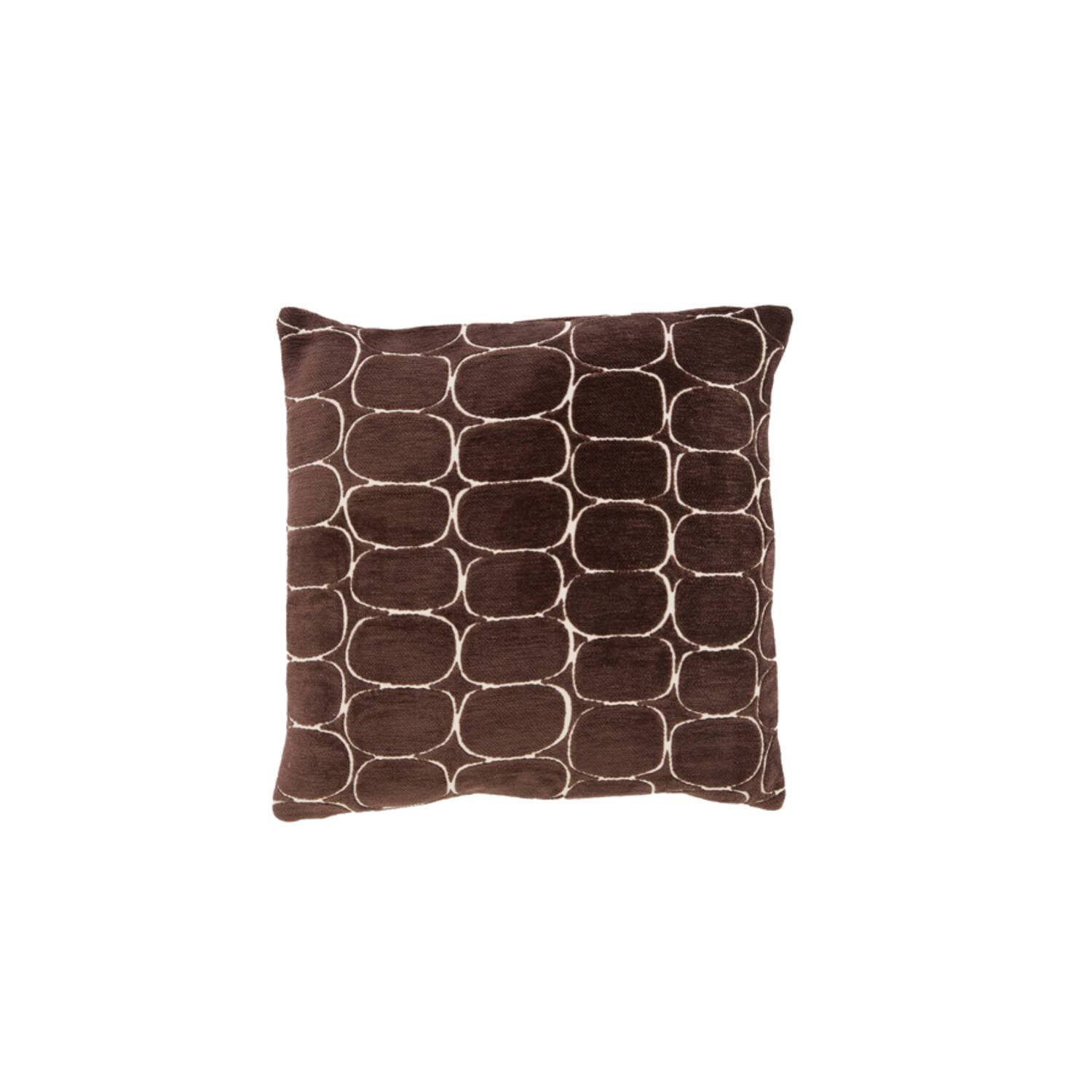 Cushion 45x45 cm DOTHAN dark brown+cream feather filled
