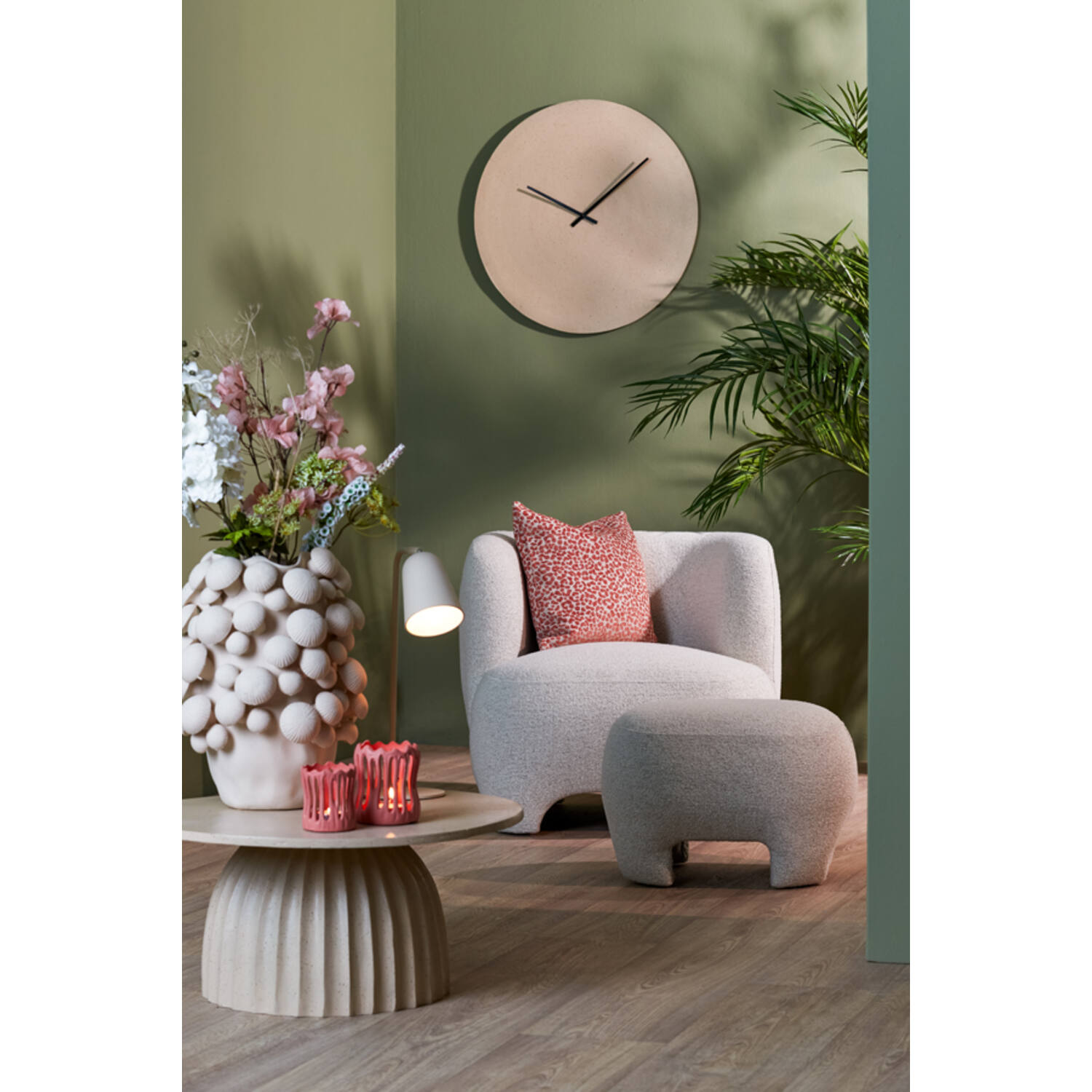 Kussen 45x45 cm SAFFORD zand+koraal