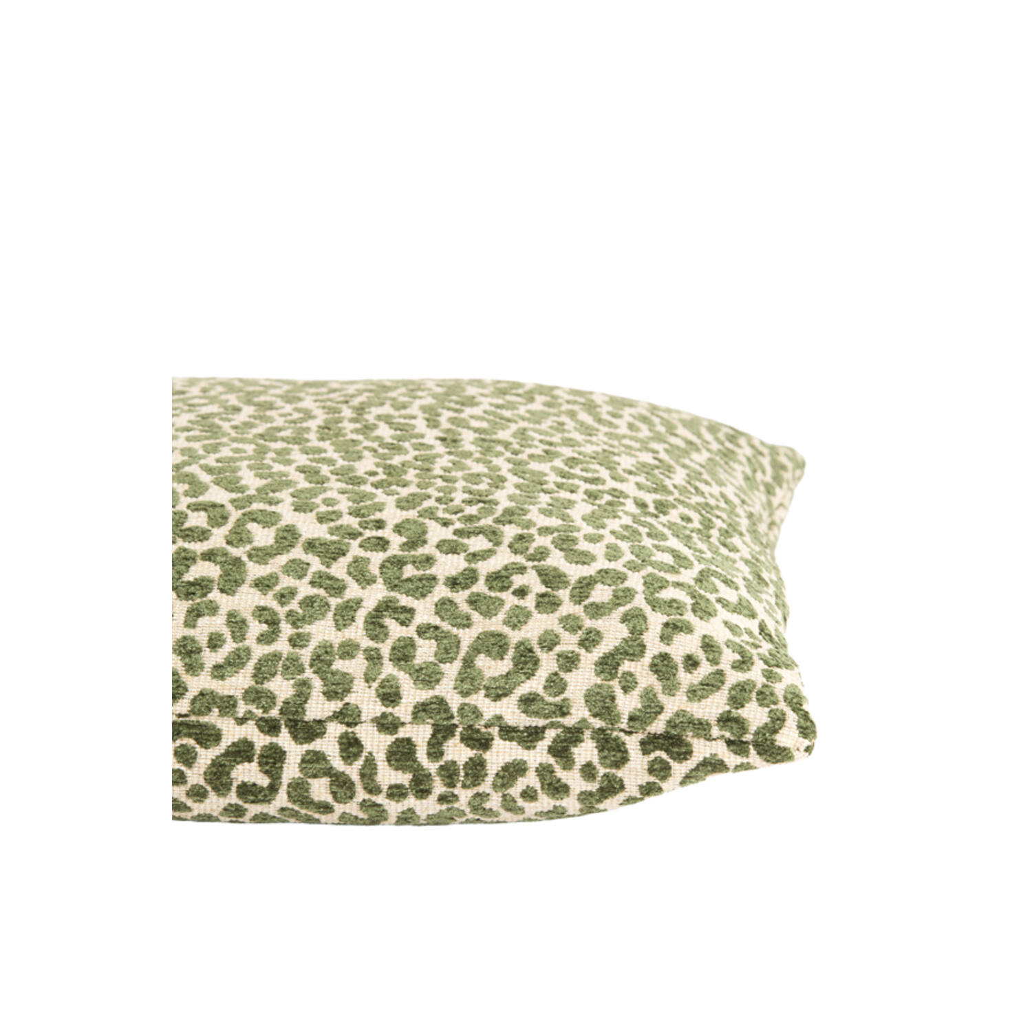 Cushion 45x45 cm SAFFORD sand+green feather filled