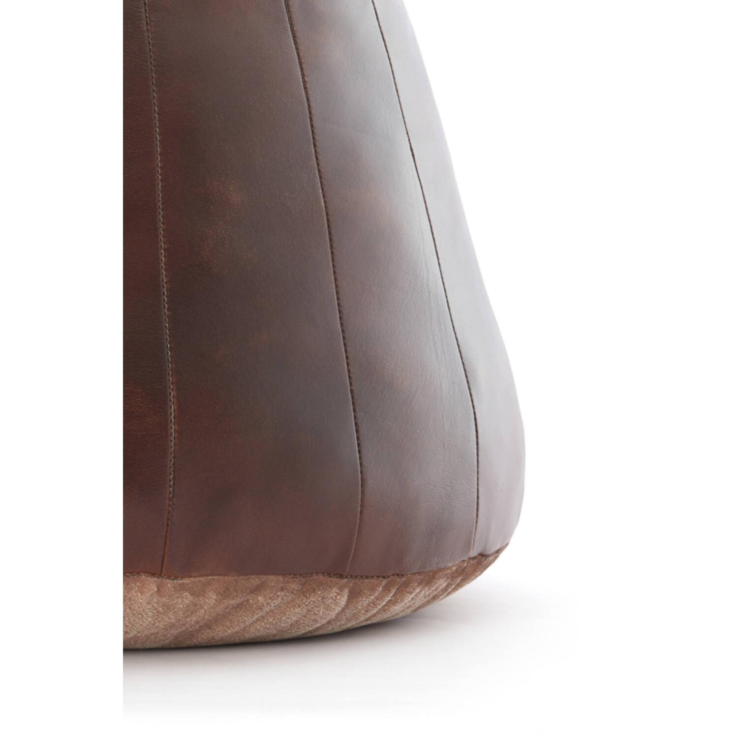Pouf Ø56x42 cm DOVIO leather dark brown