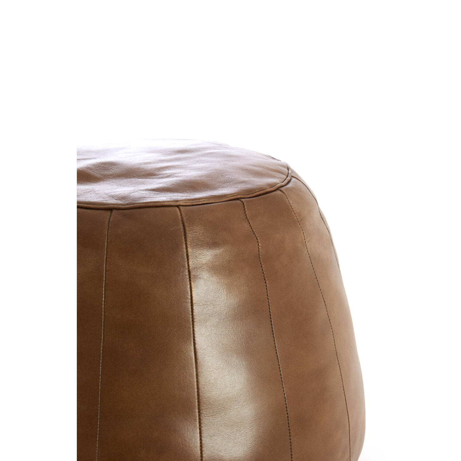 Pouf Ø56x42 cm DOVIO leather brown