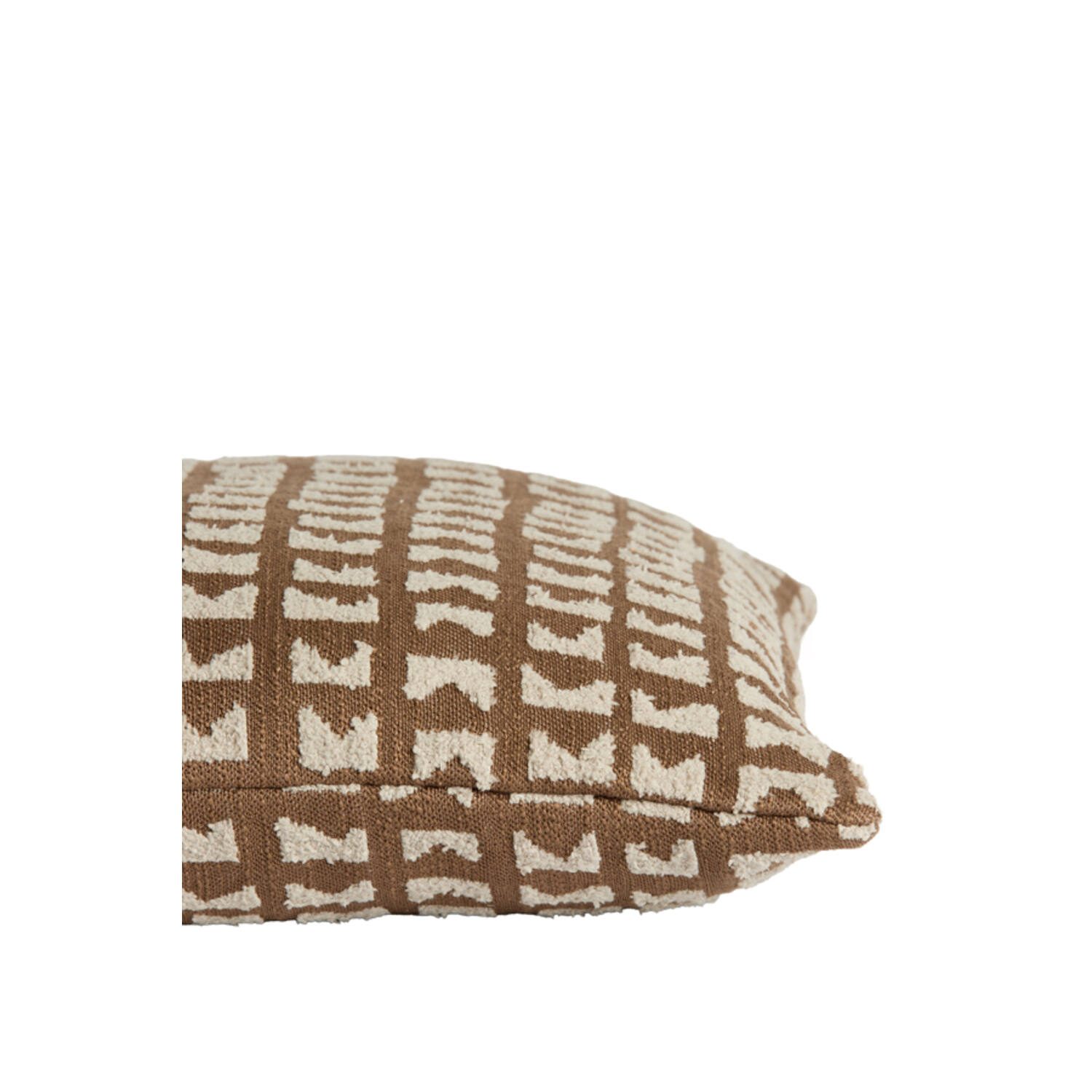 Cushion 45x45 cm SONTRA dark brown+taupe feather filled