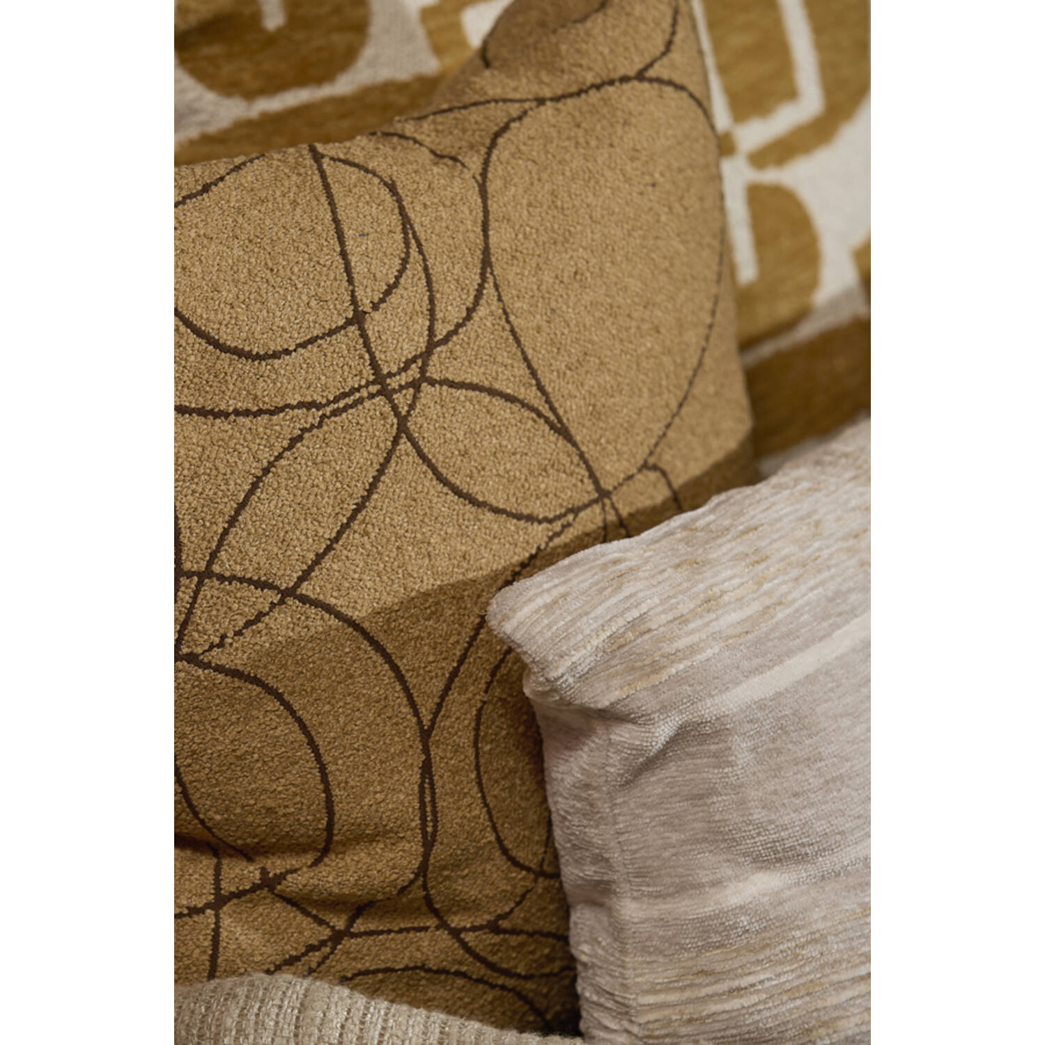 Cushion 45x45 cm BEBRA brown+dark brown feather filled