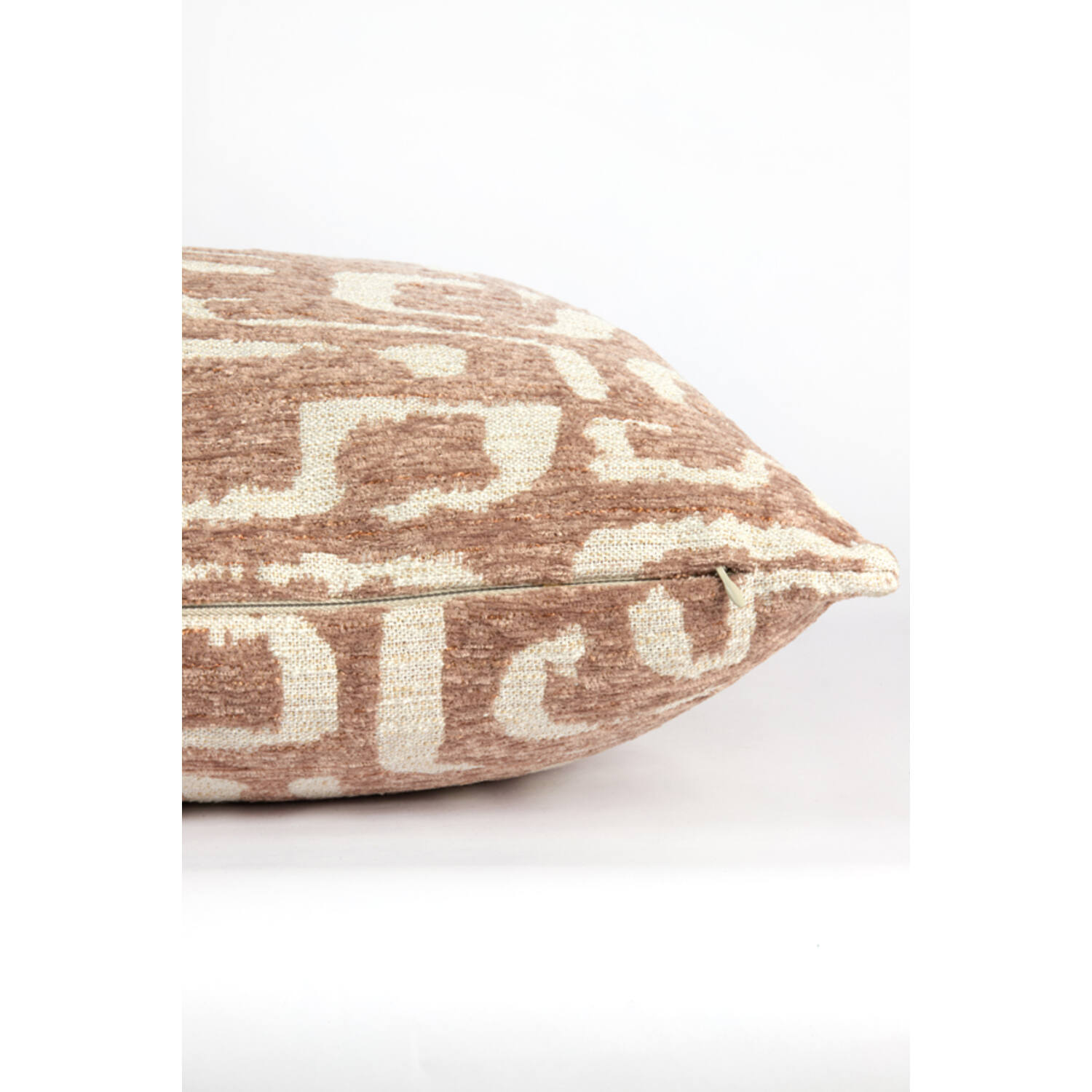 Cushion 45x45 cm ALZEY terra+beige feather filled