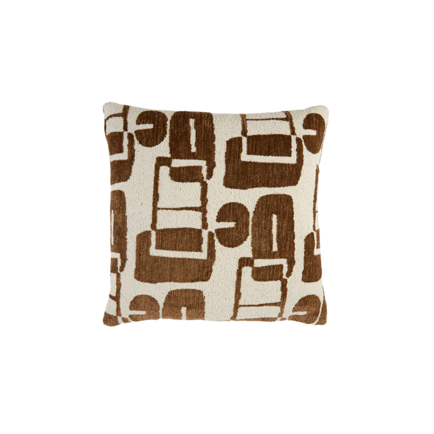 Cushion 45x45 cm LYSS dark brown+cream feather filled