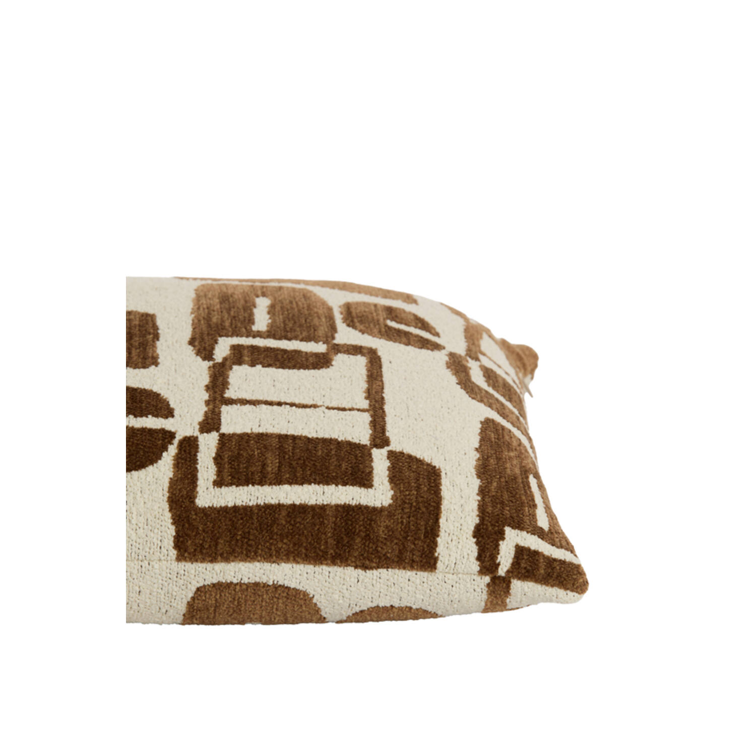 Cushion 45x45 cm LYSS dark brown+cream feather filled