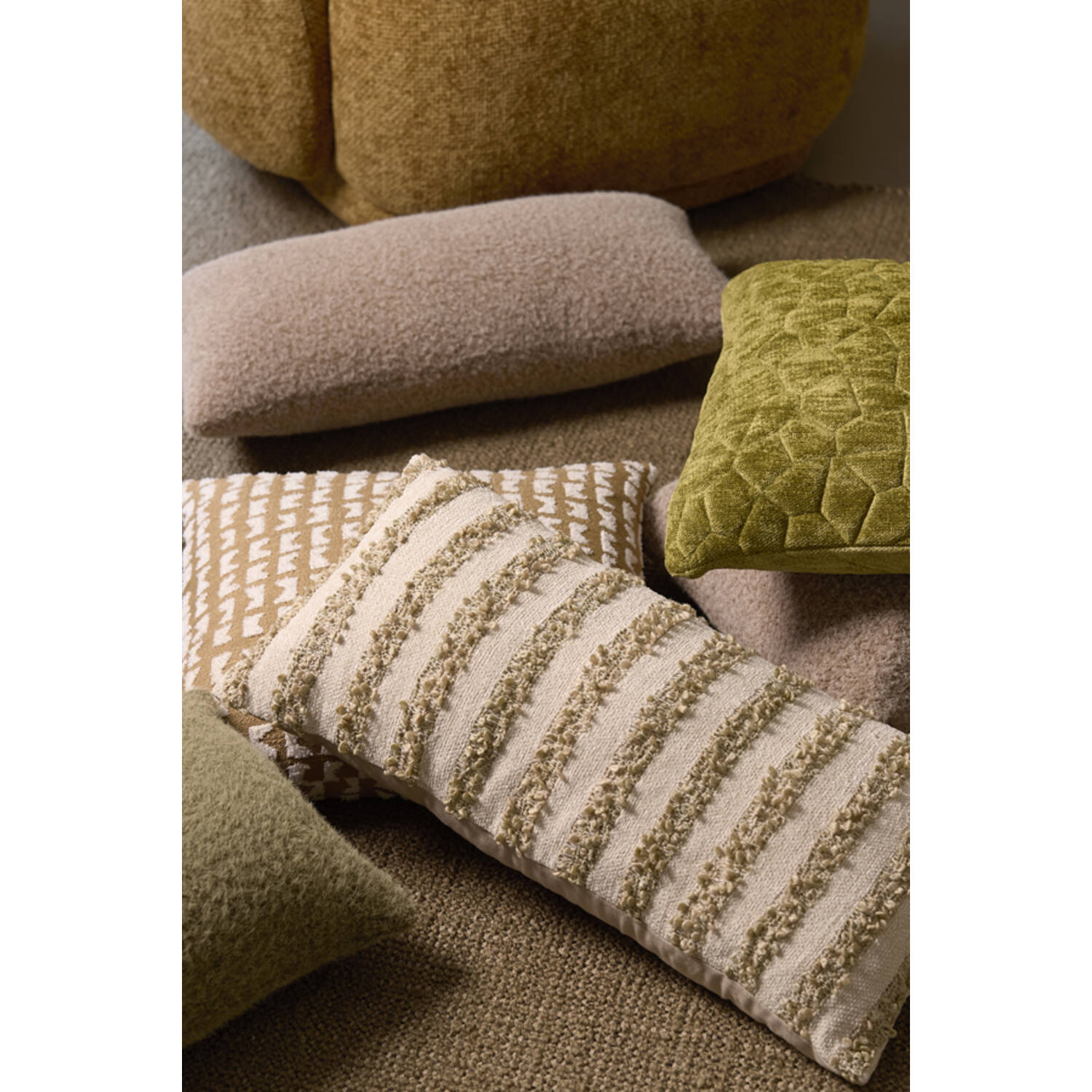 Cushion 60x30 cm NIMBA sand+olive green