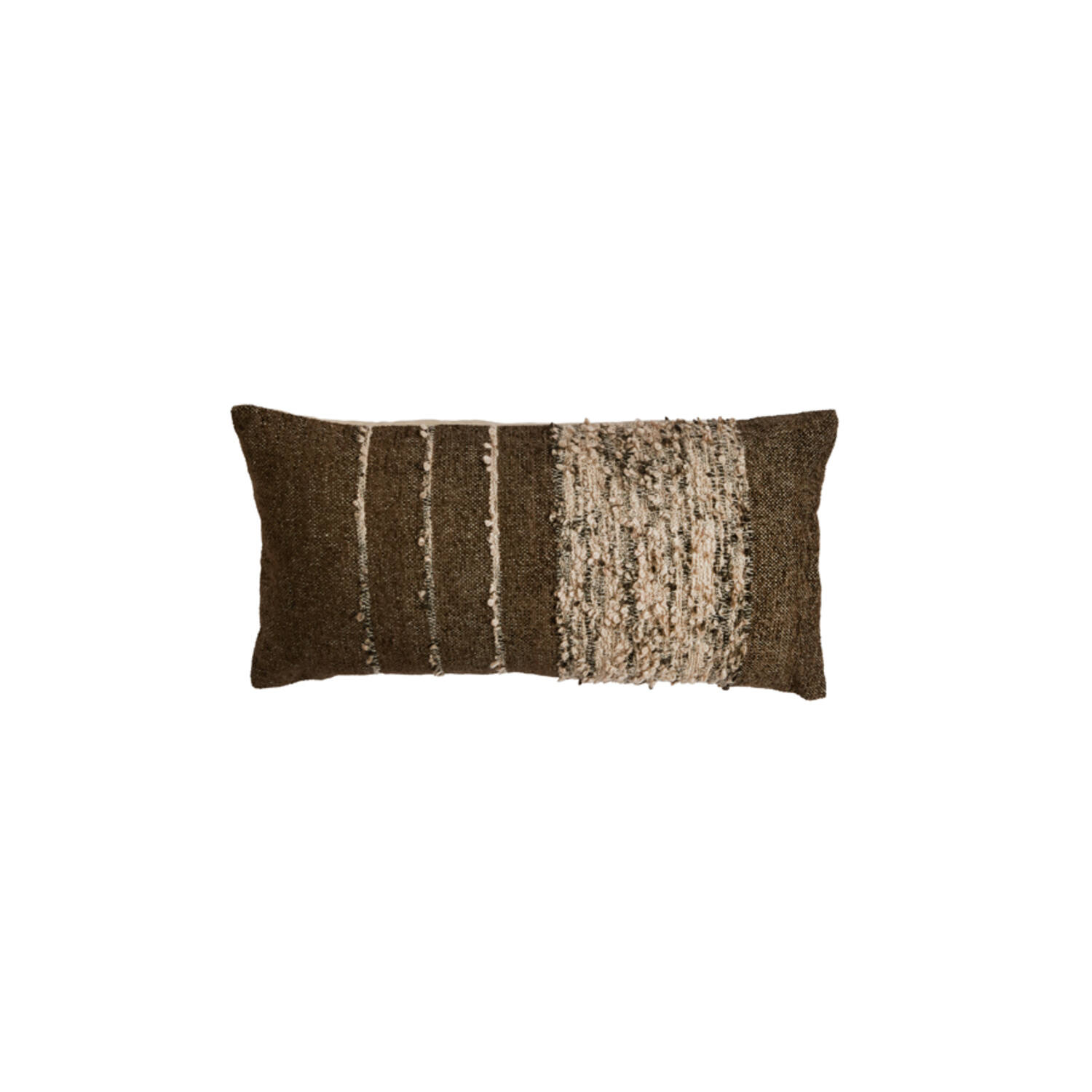 Cushion 60x30 cm TIANI dark brown+brown-cream