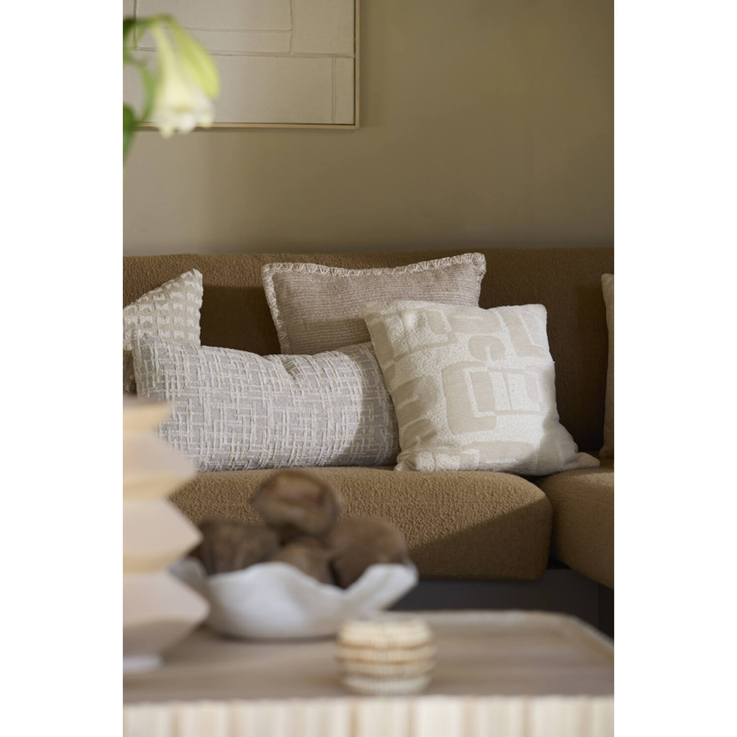 Cushion 45x45 cm DUNIO beige+cream