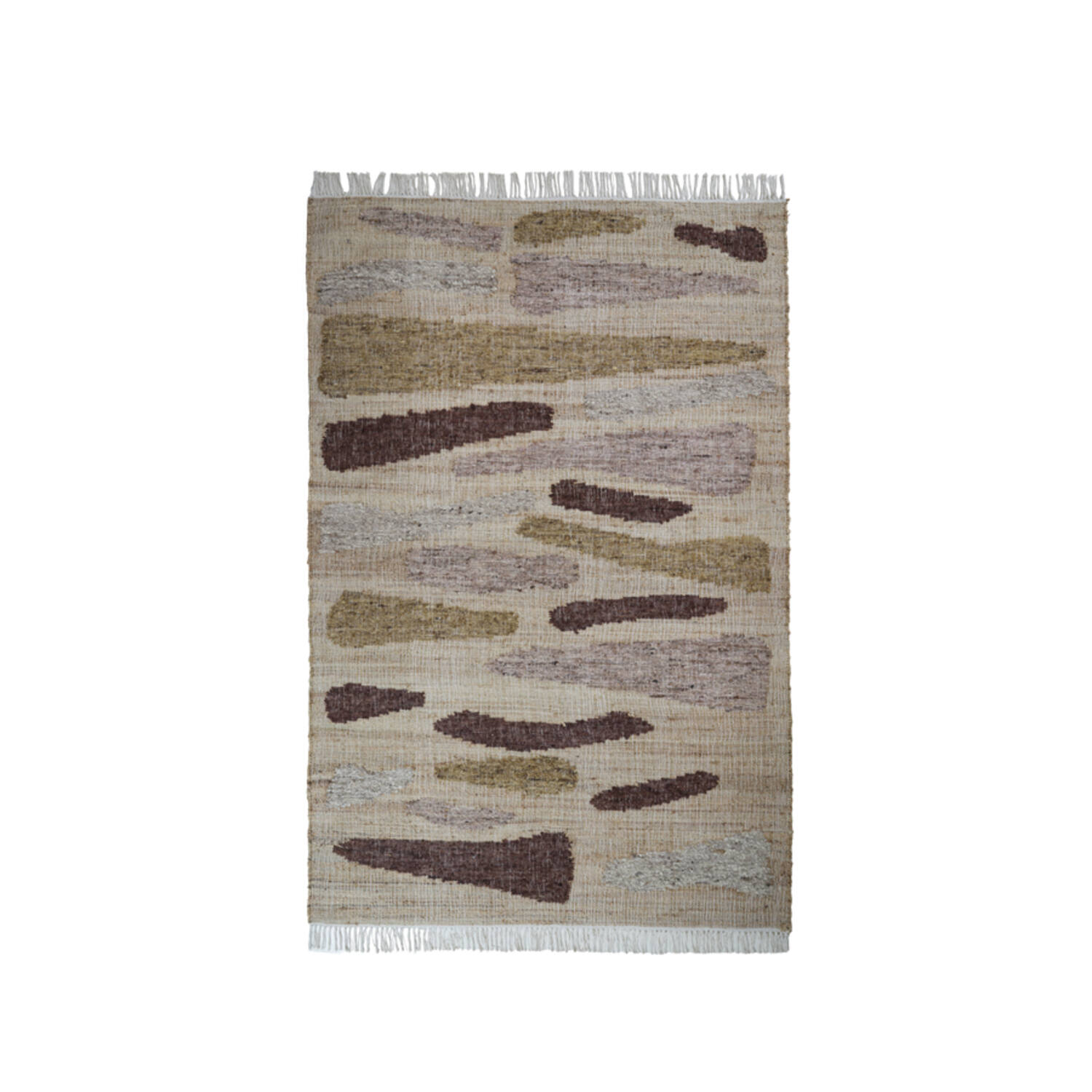 Rug 230x160 cm BUNSI jute natural+brown+ocher yellow