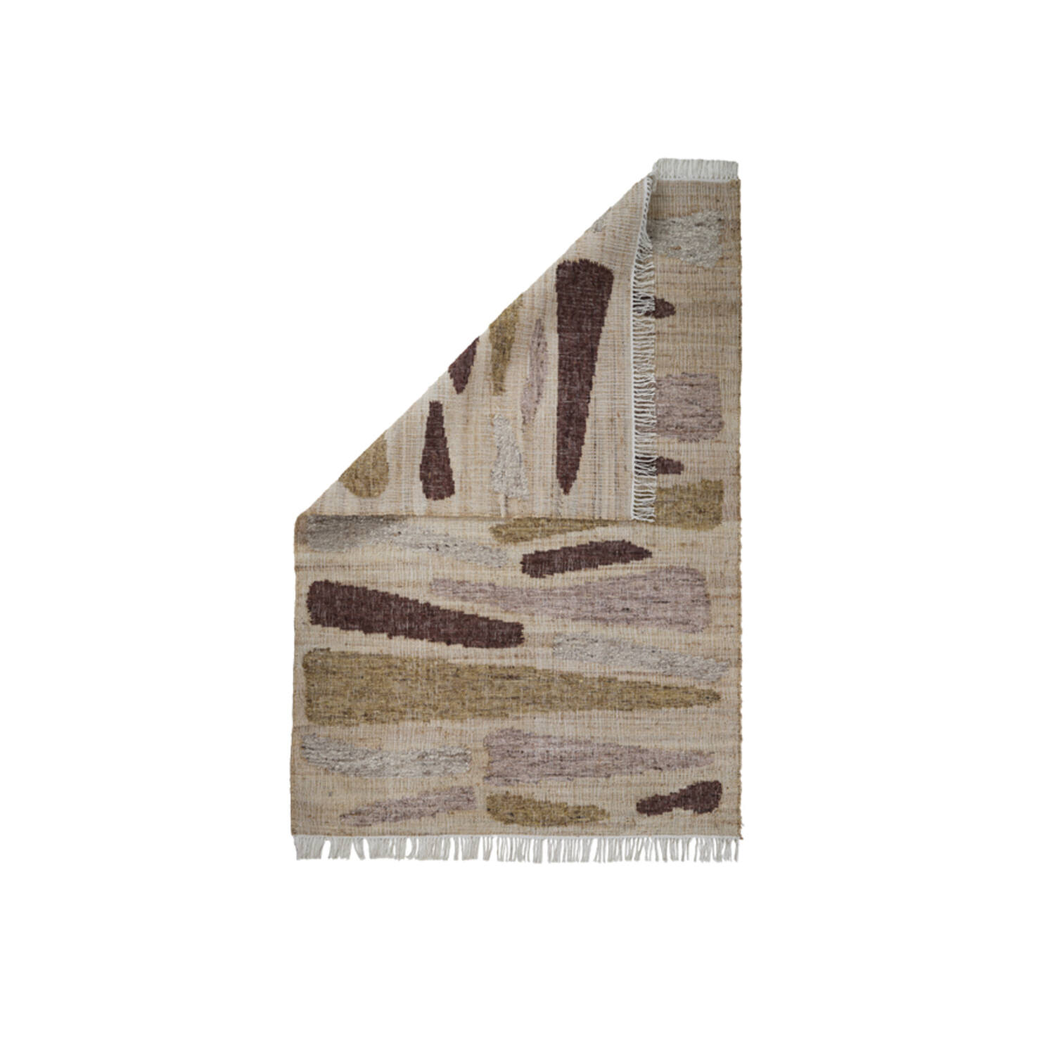 Rug 230x160 cm BUNSI jute natural+brown+ocher yellow
