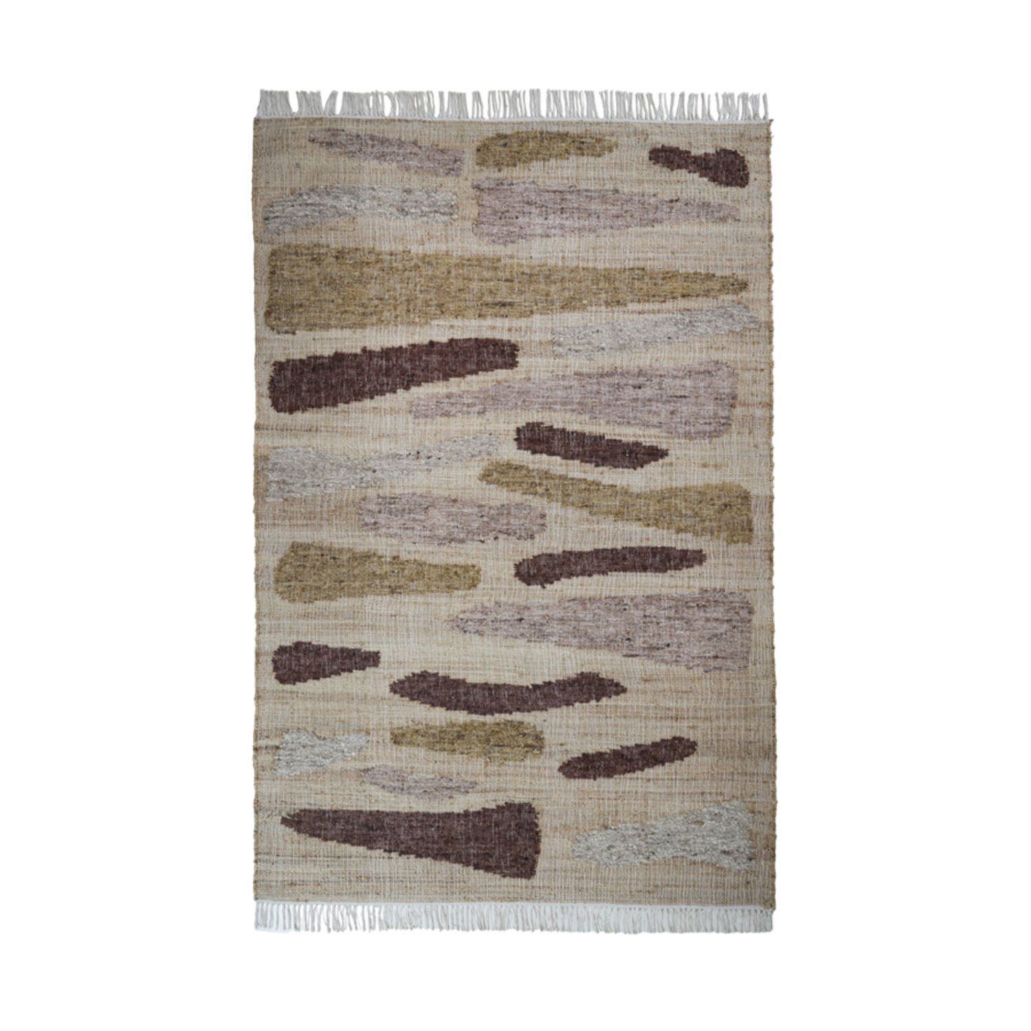 Rug 300x200 cm BUNSI jute natural+brown+ocher yellow