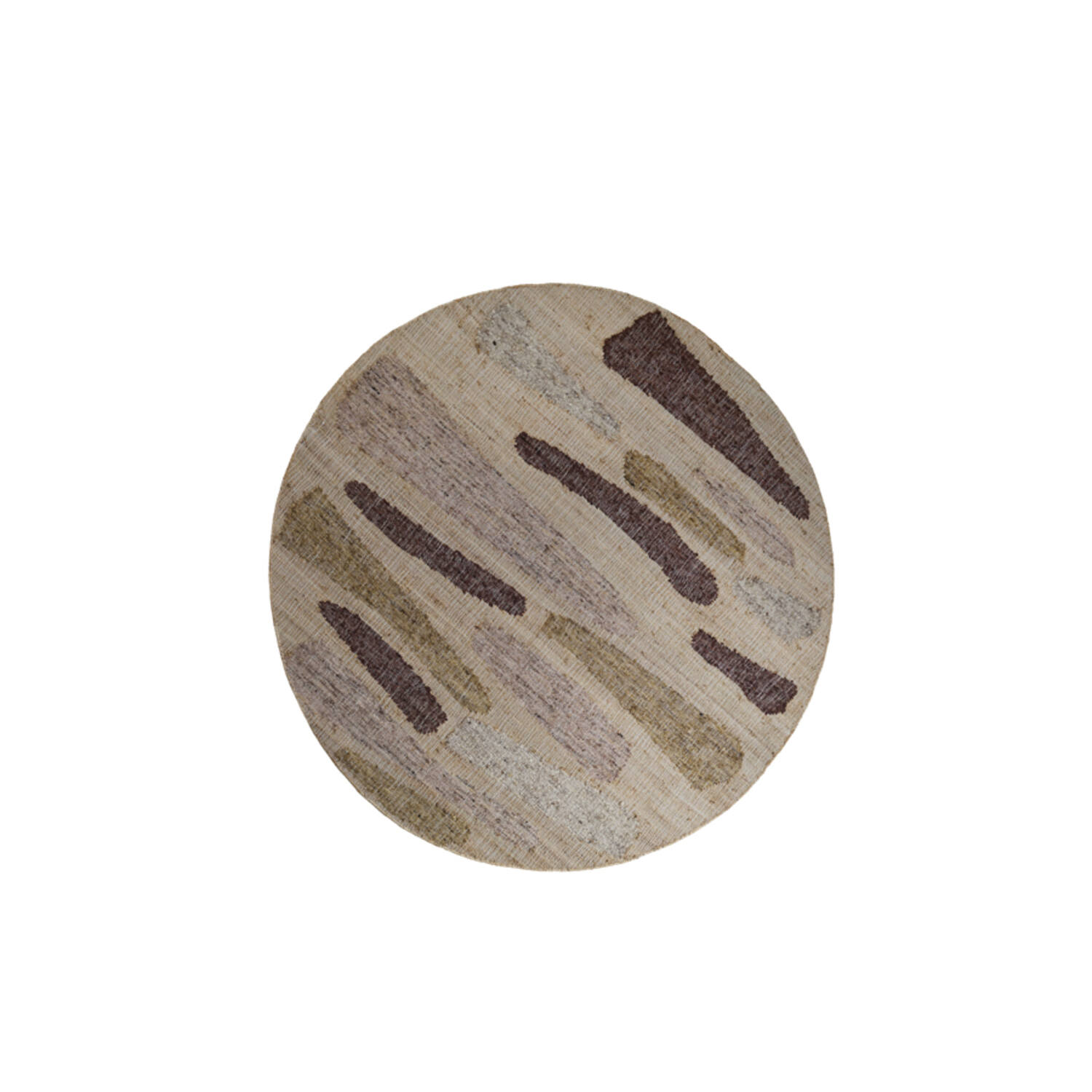 Rug Ø200 cm BUNSI jute natural+brown+ocher yellow