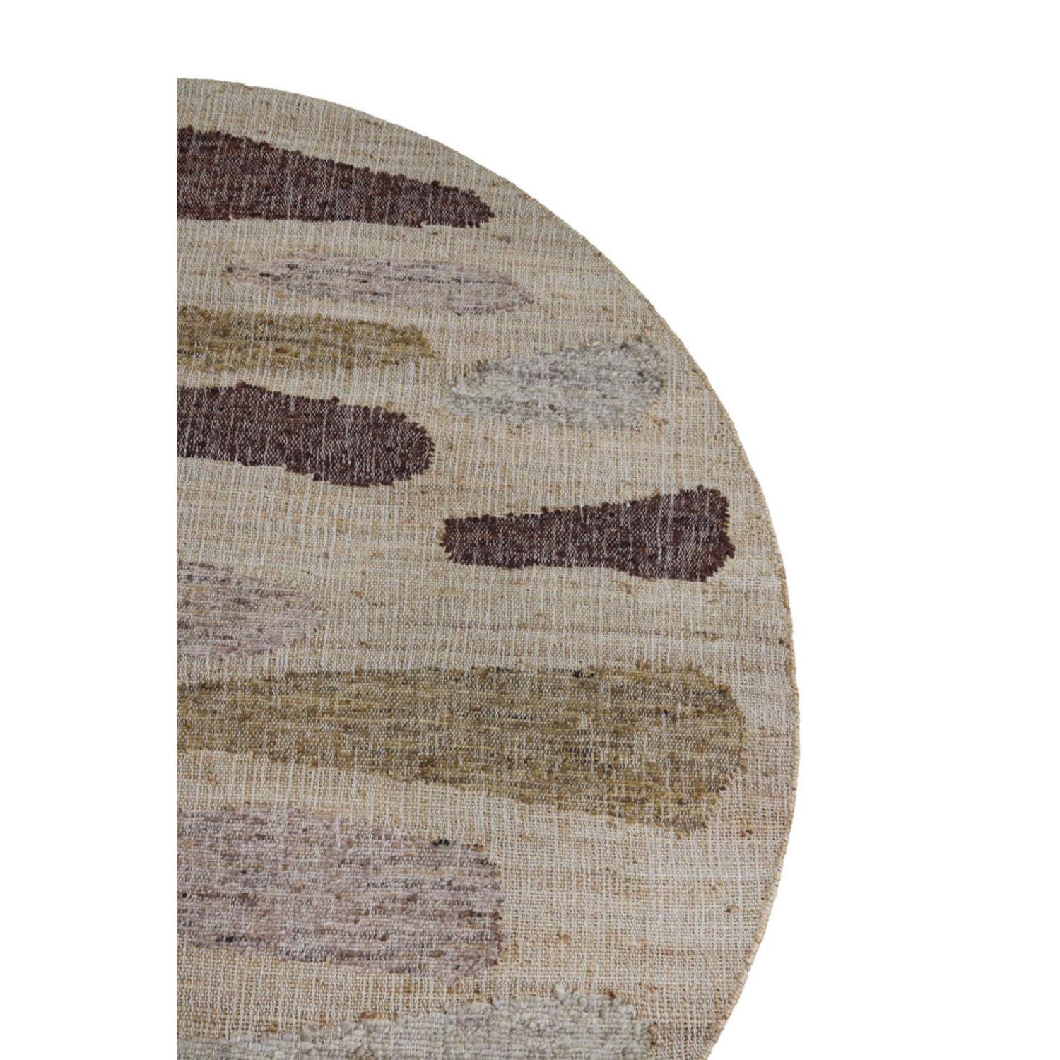 Rug Ø200 cm BUNSI jute natural+brown+ocher yellow