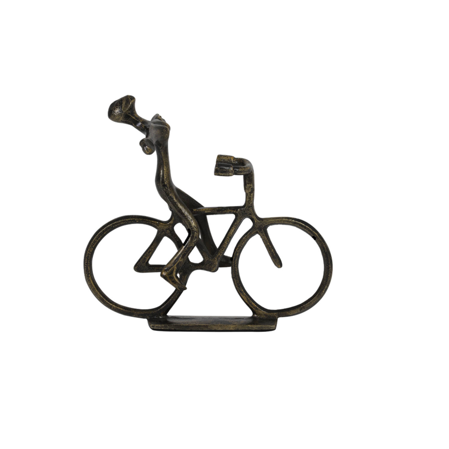 Ornament S/2 24x18x22+24x7x25 cm CYCLISTS antique bronze