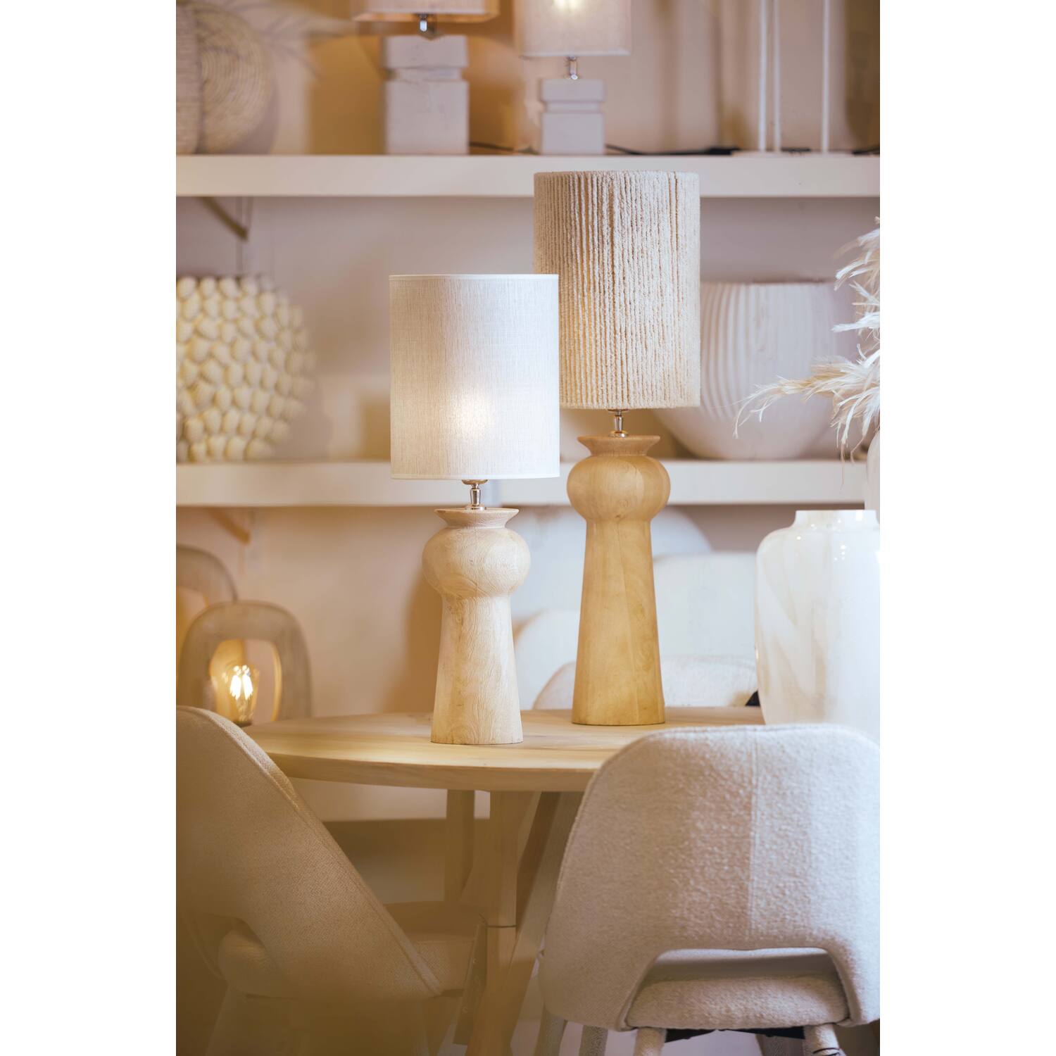 Lampvoet Ø19x45 cm BAGLIO hout mat naturel