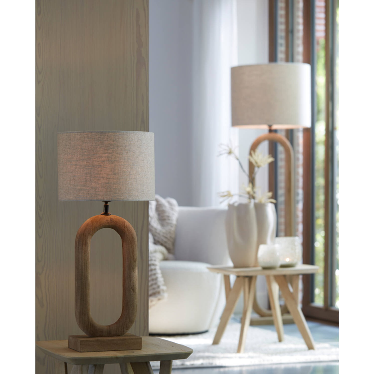 Lamp base 20x12x44 cm PACECO wood matt natural