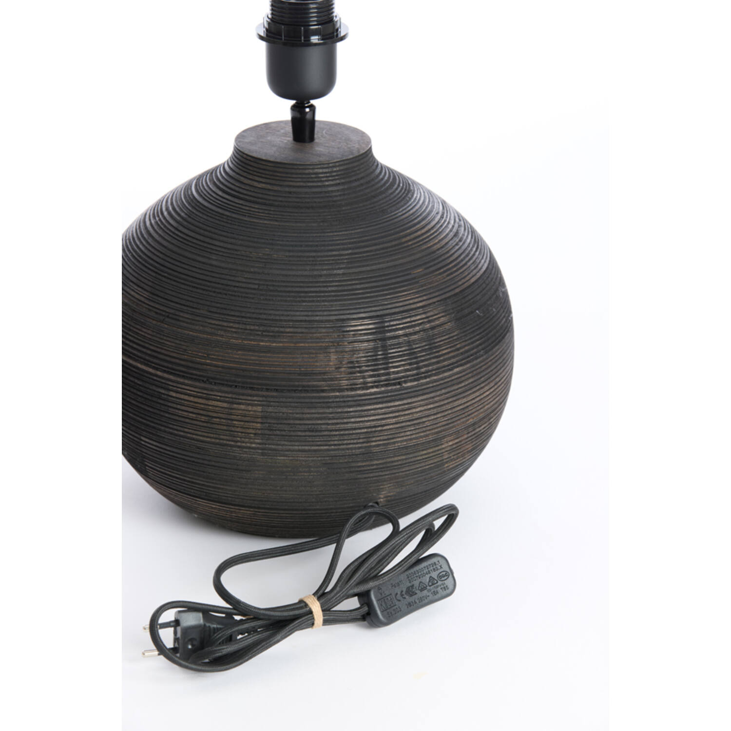 Lamp base Ø26x31,5 cm KHOMAI wood antique brown