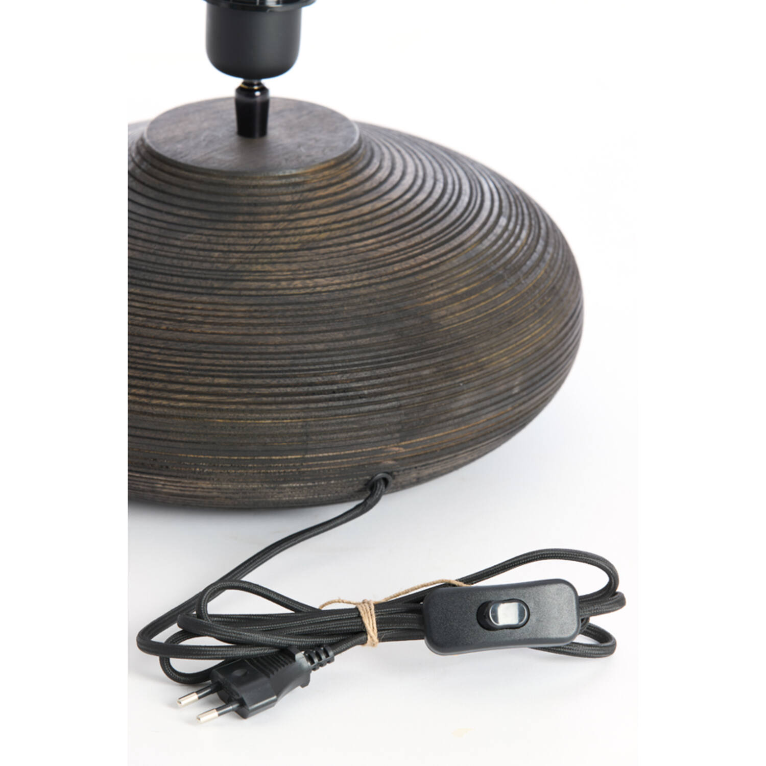 Lamp base Ø30x23 cm KHOMAI wood antique brown
