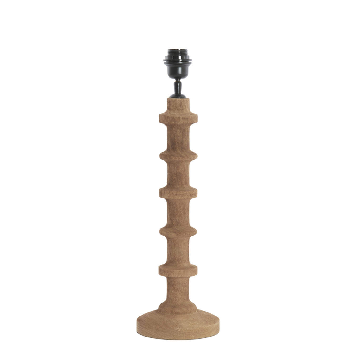 Lamp base Ø16x45 cm CECILY wood matt grey-brown