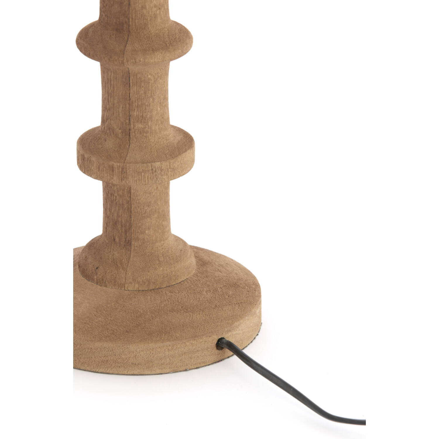 Lamp base Ø16x45 cm CECILY wood matt grey-brown