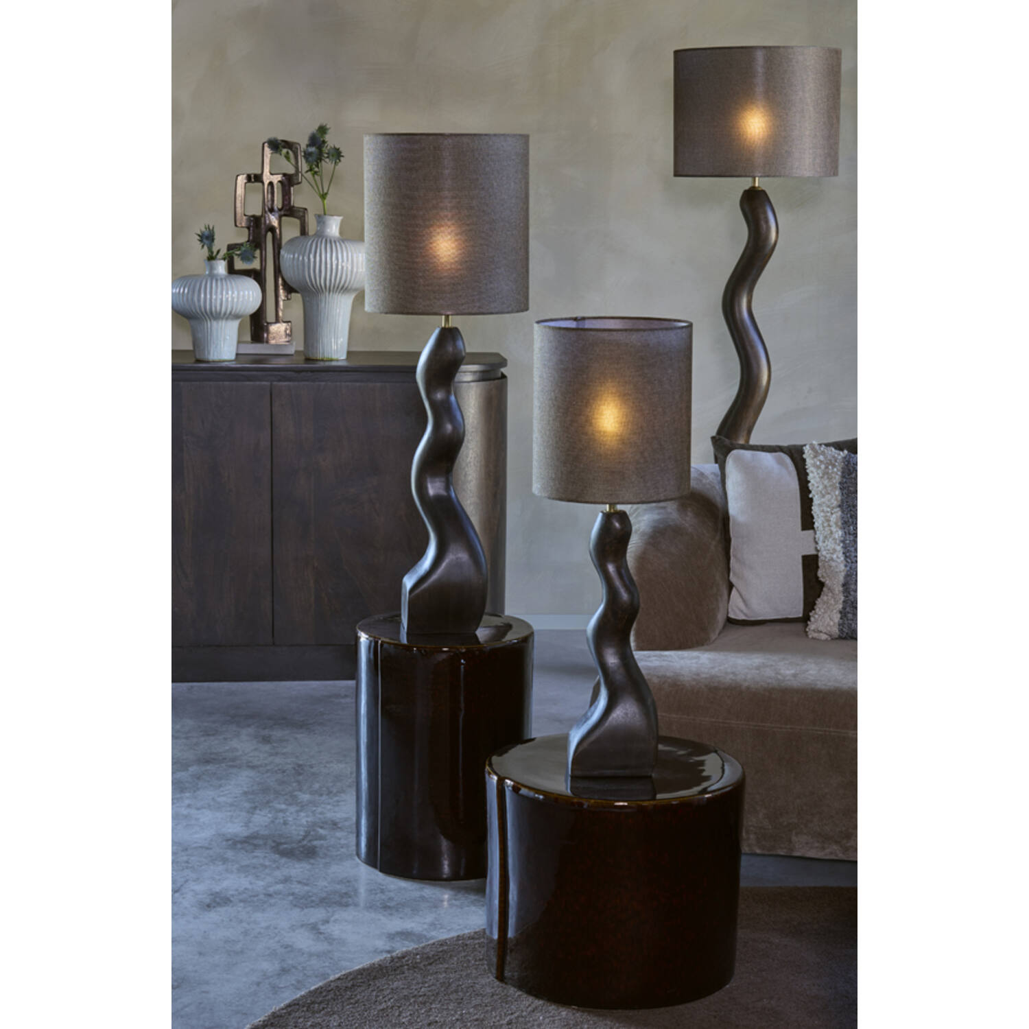 Lamp base 15x15x57 cm VIKA wood chocolate brown