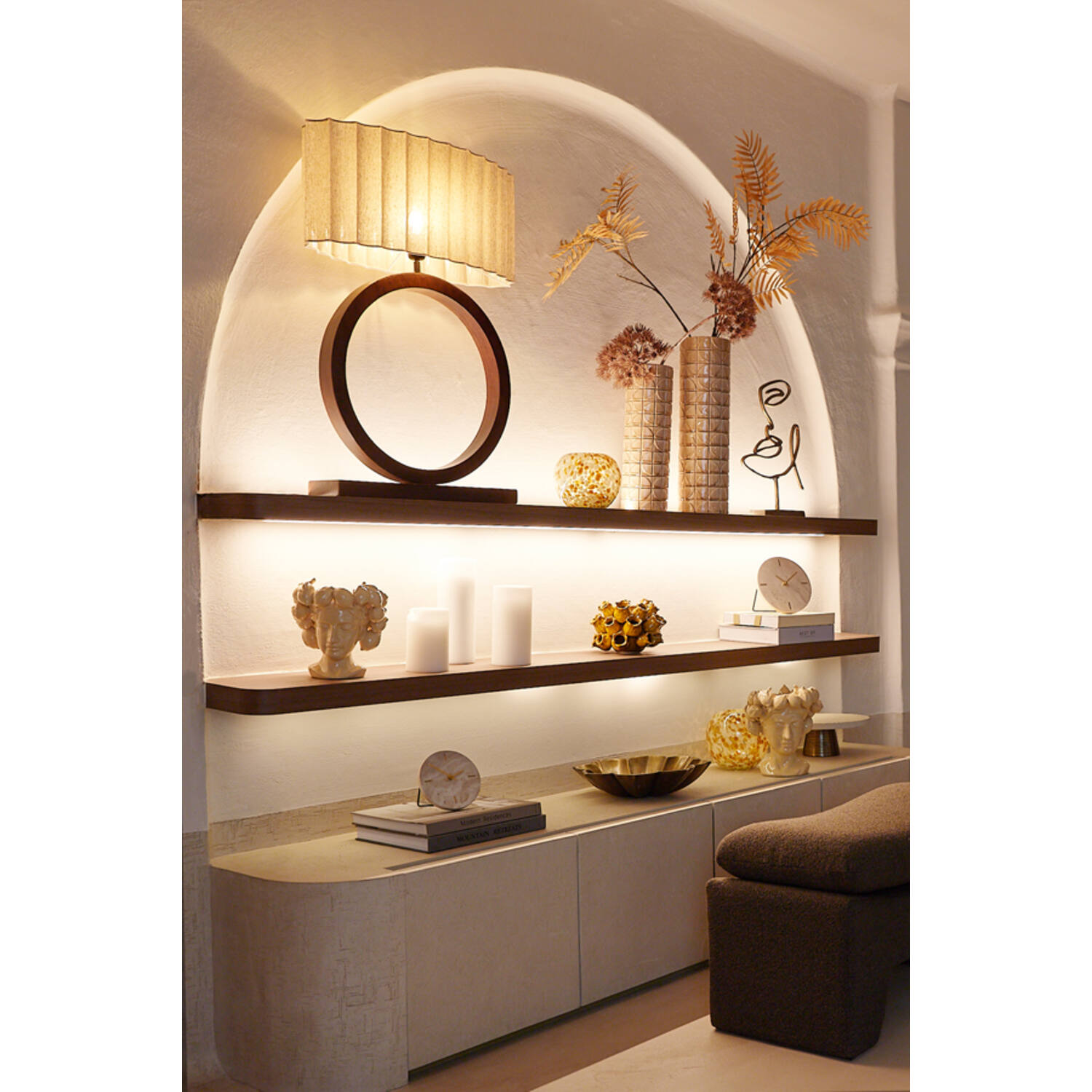 Clock Ø15 cm JENAY travertine sand