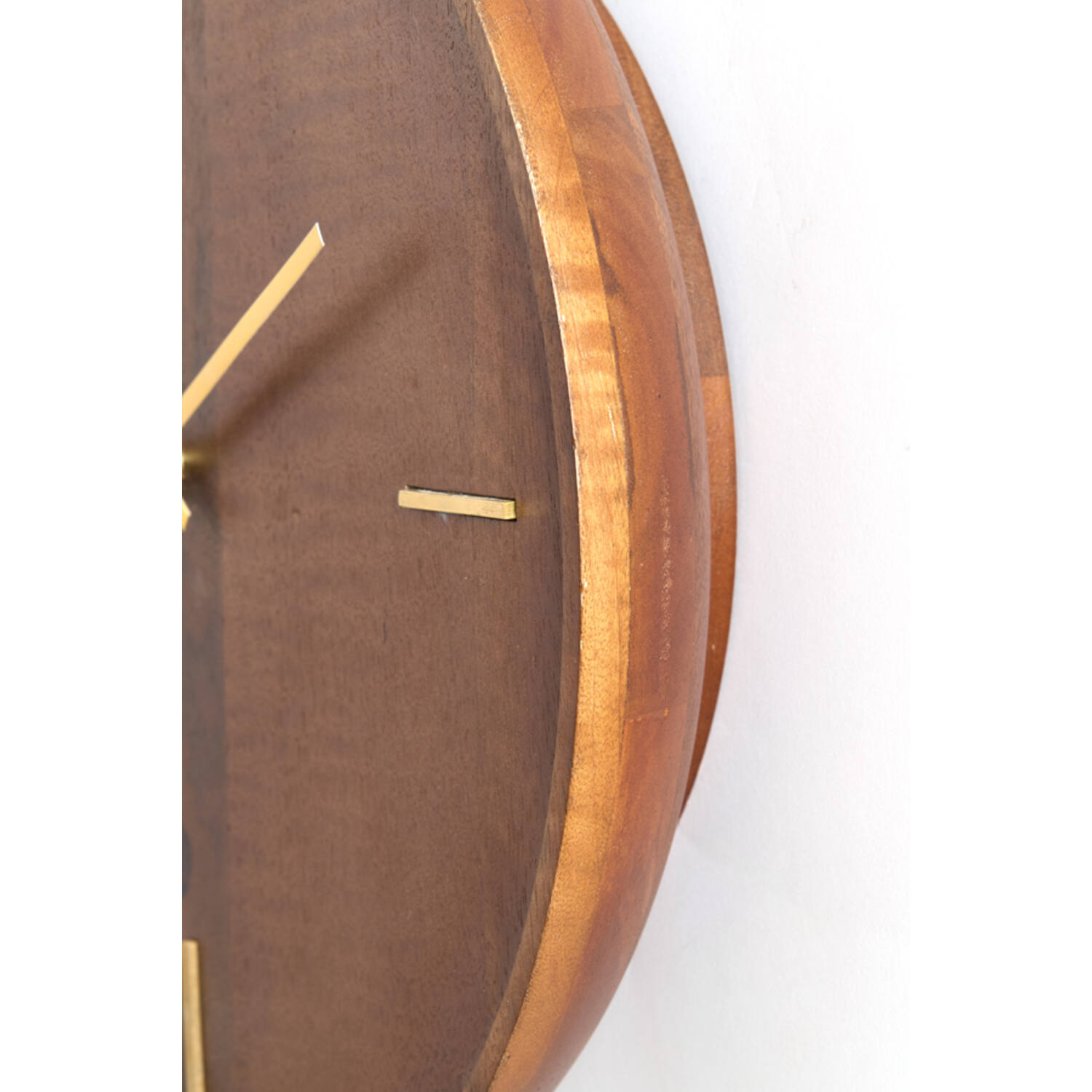 Klok Ø41 cm VETI mango hout bruin+goud