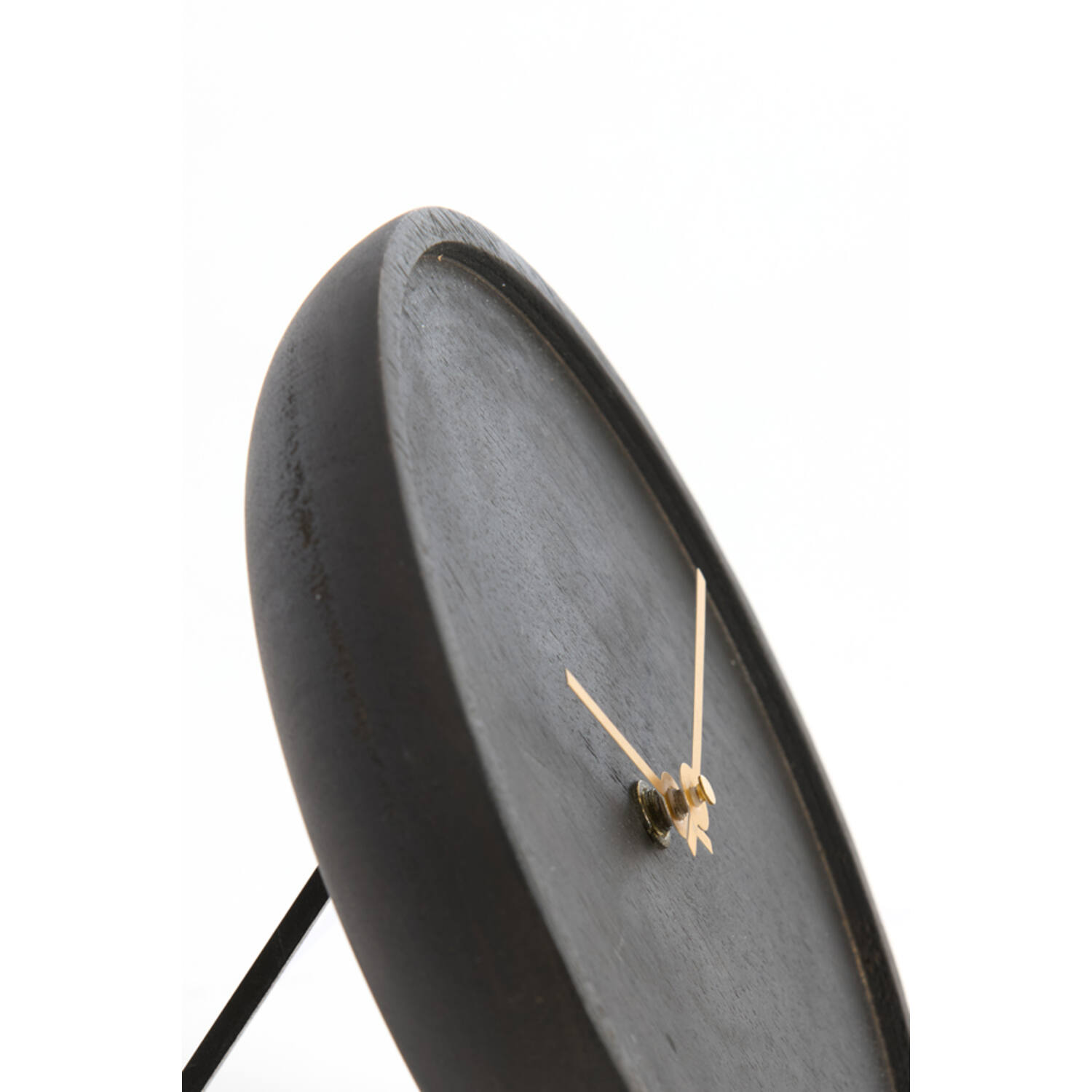 Klok Ø15 cm VETI mango hout bruin+goud