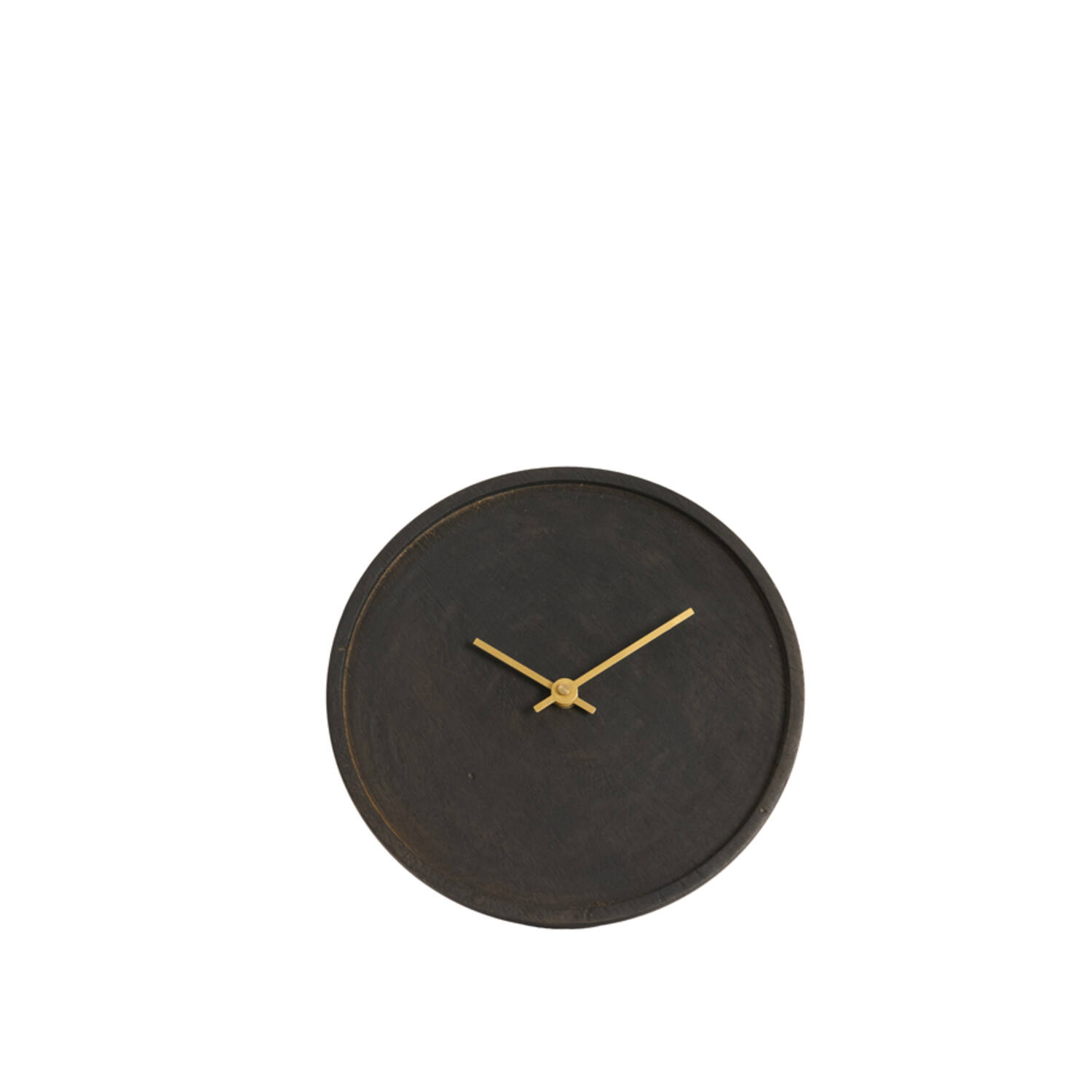 Klok Ø20 cm VETI mango hout bruin+goud